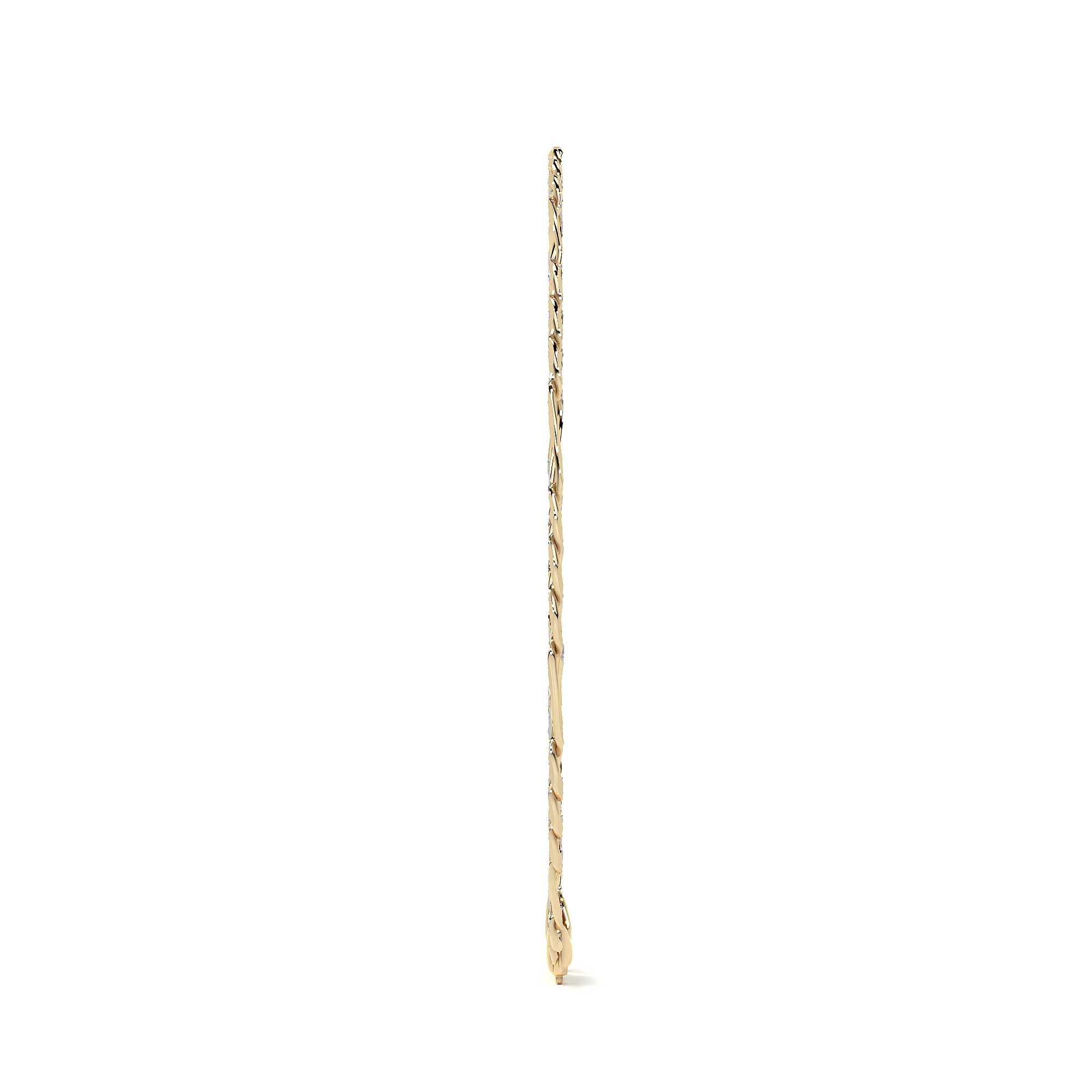 Pulsera Italiana Figaro Pave De 10 Quilates 3.2mm, 21.5 Cm