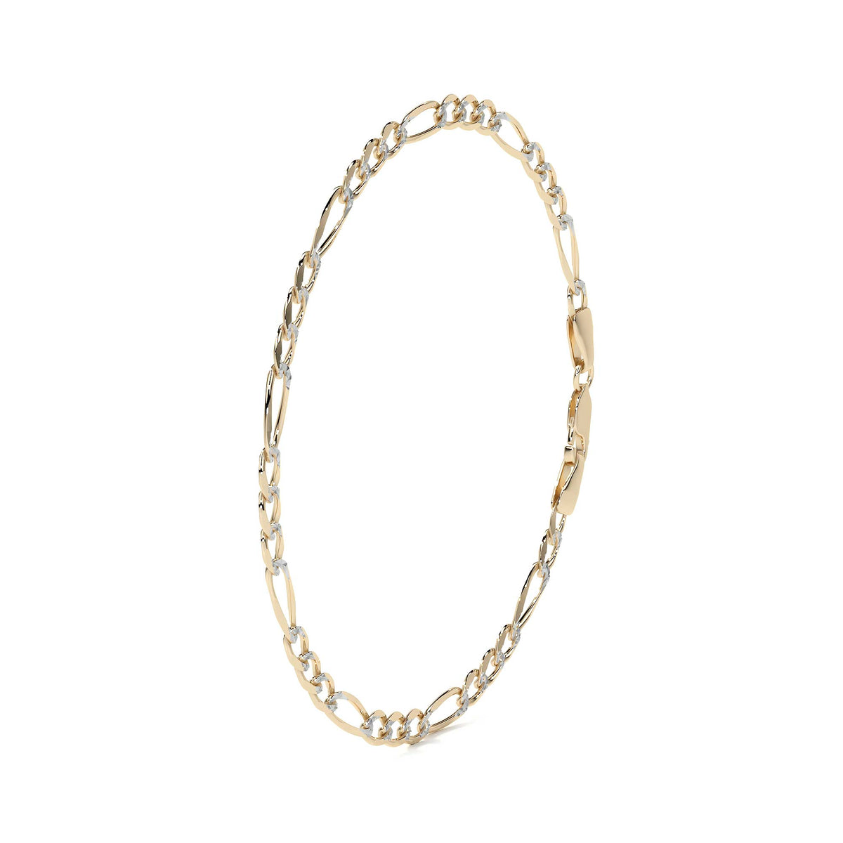 Pulsera De Oro 10k Estilo Figaro Italiano
