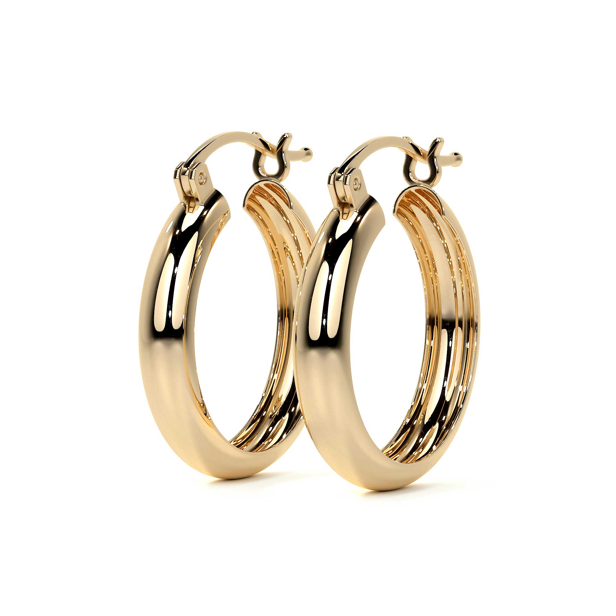 Arracada De Oro De 10k Lisa De 20 mm