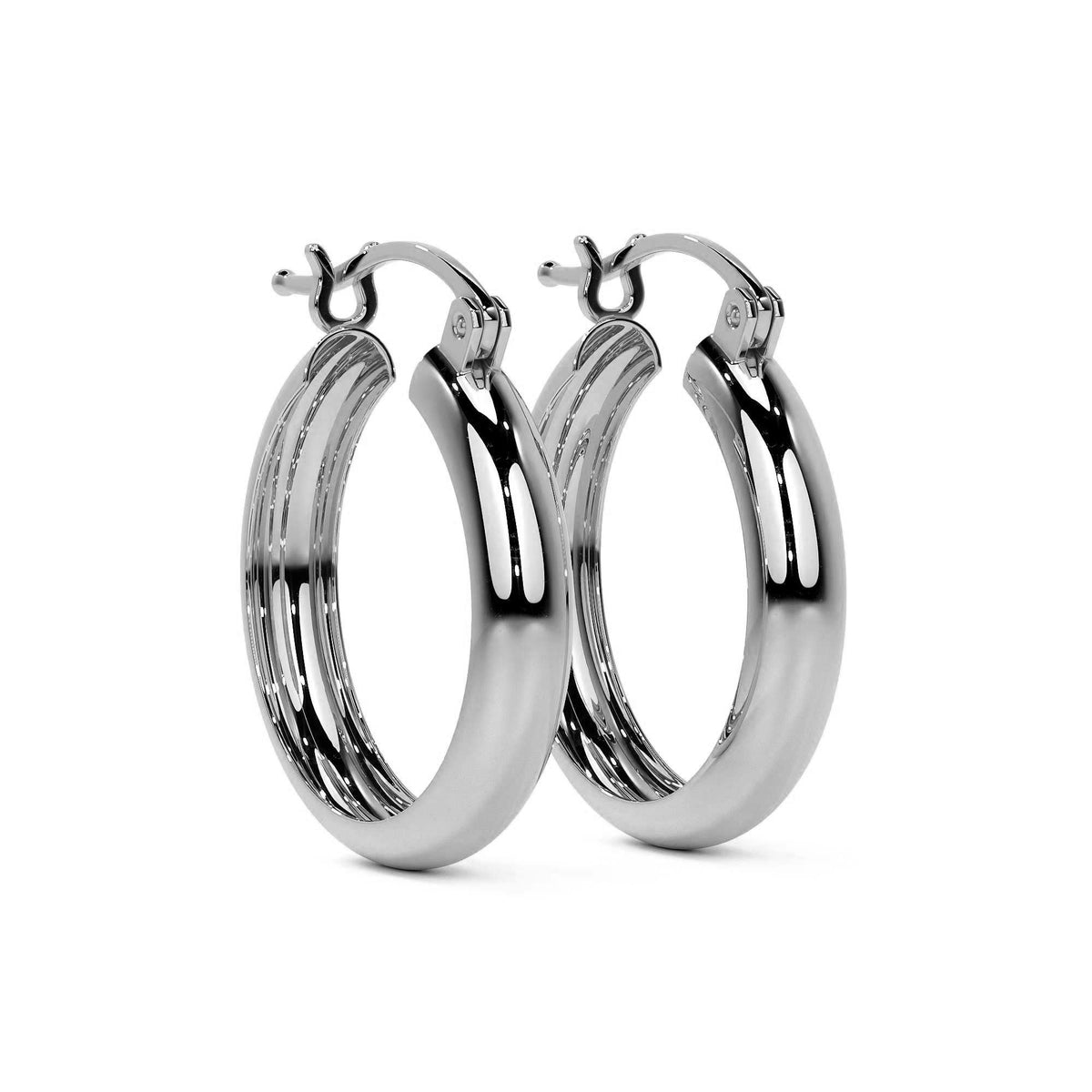 Arracada Bangle Para Mujer De Plata 925 Lisa 4 mm de Ancho