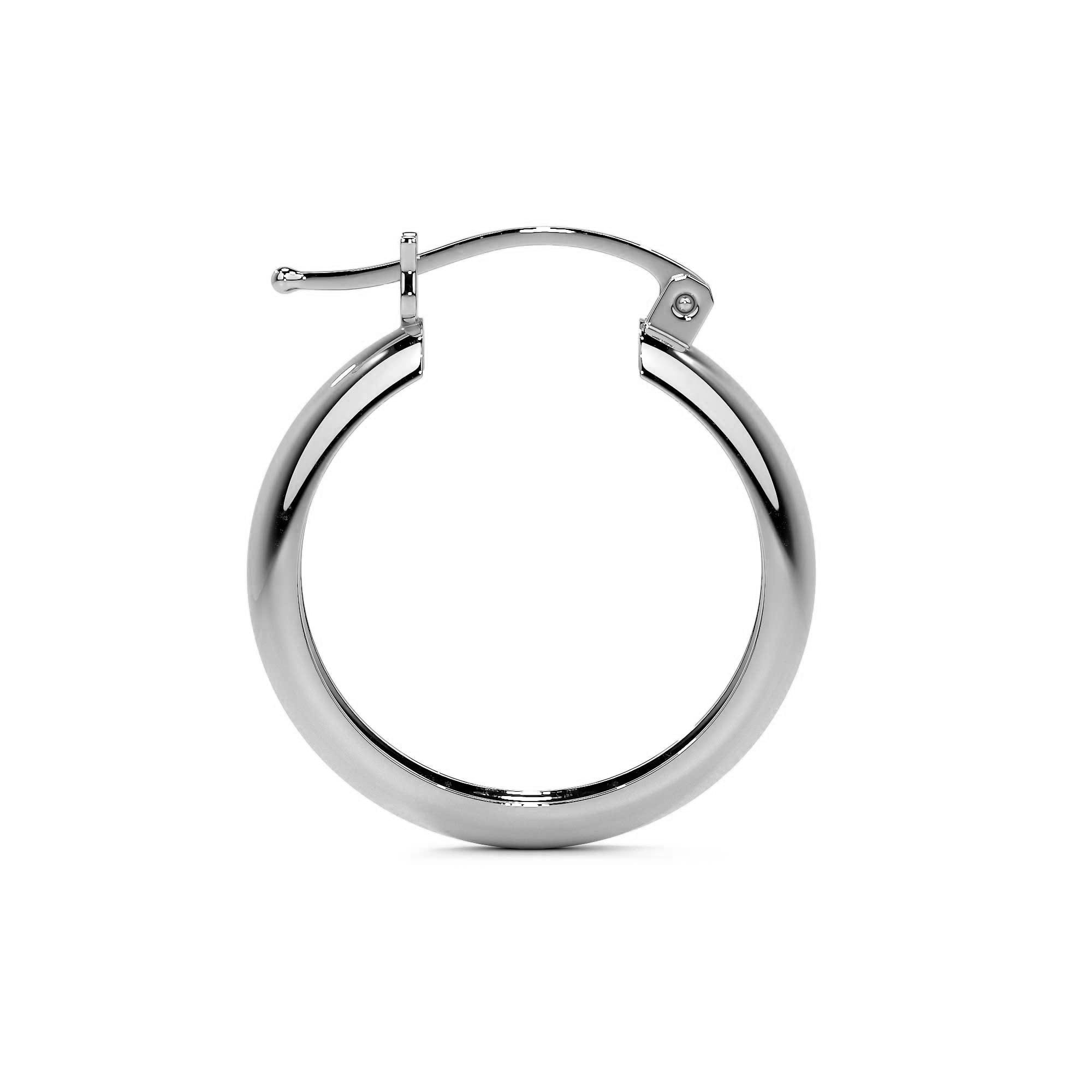 Arracada Bangle Para Mujer De Plata 925 Lisa 4 mm de Ancho