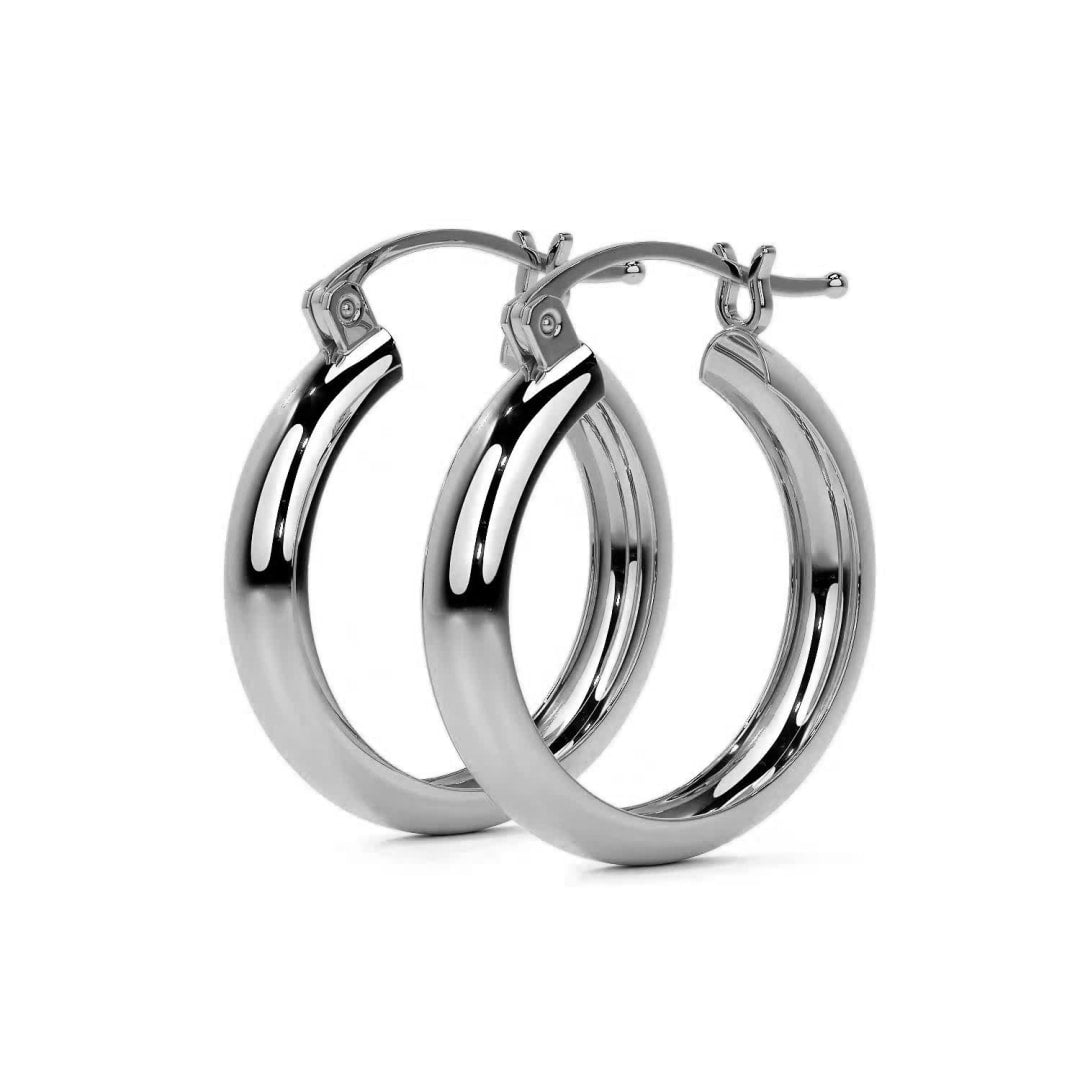 Arracada Bangle Para Mujer De Plata 925 Lisa 4 mm de Ancho