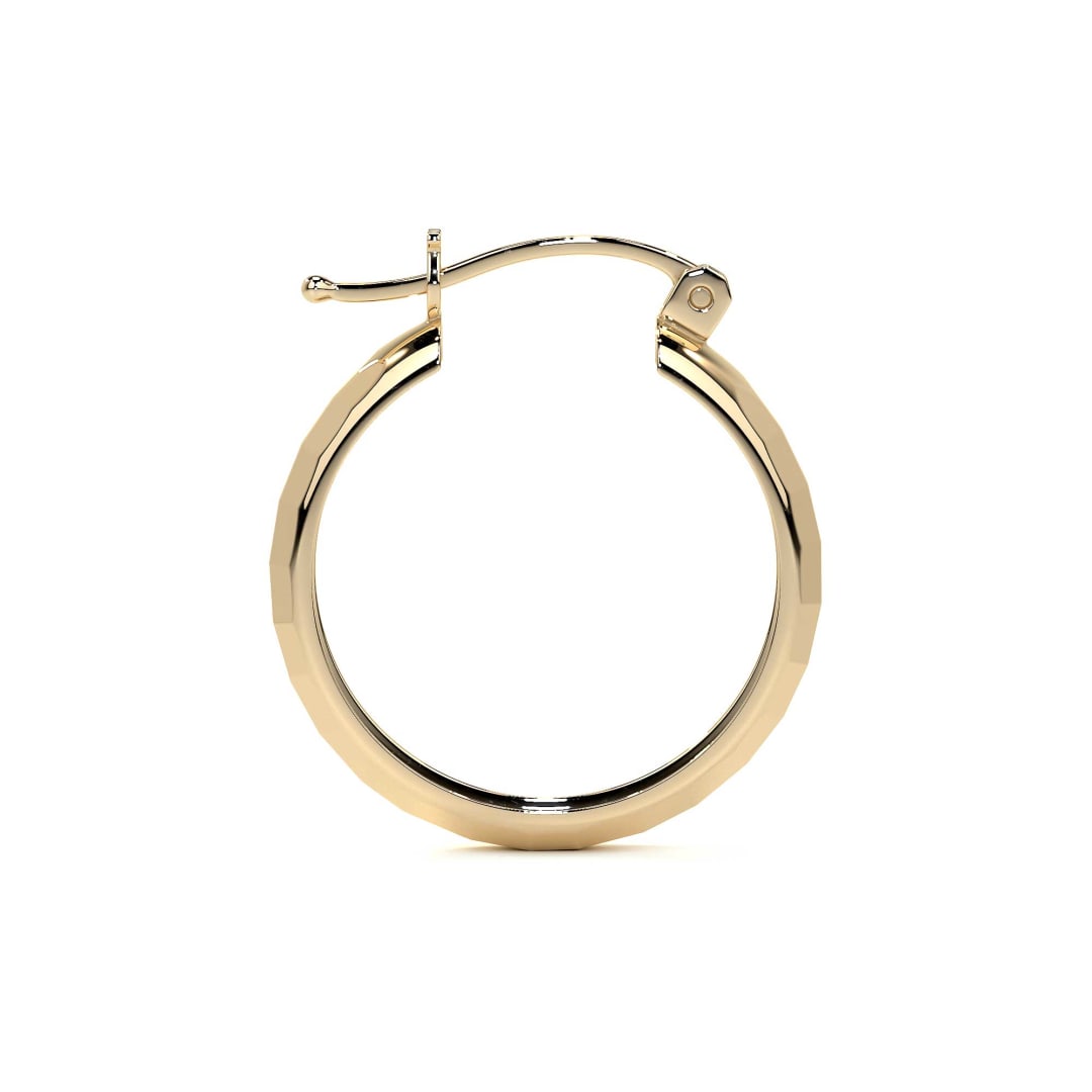 Arracada Bangle De Oro 10k Diamantado Domino, 15mm
