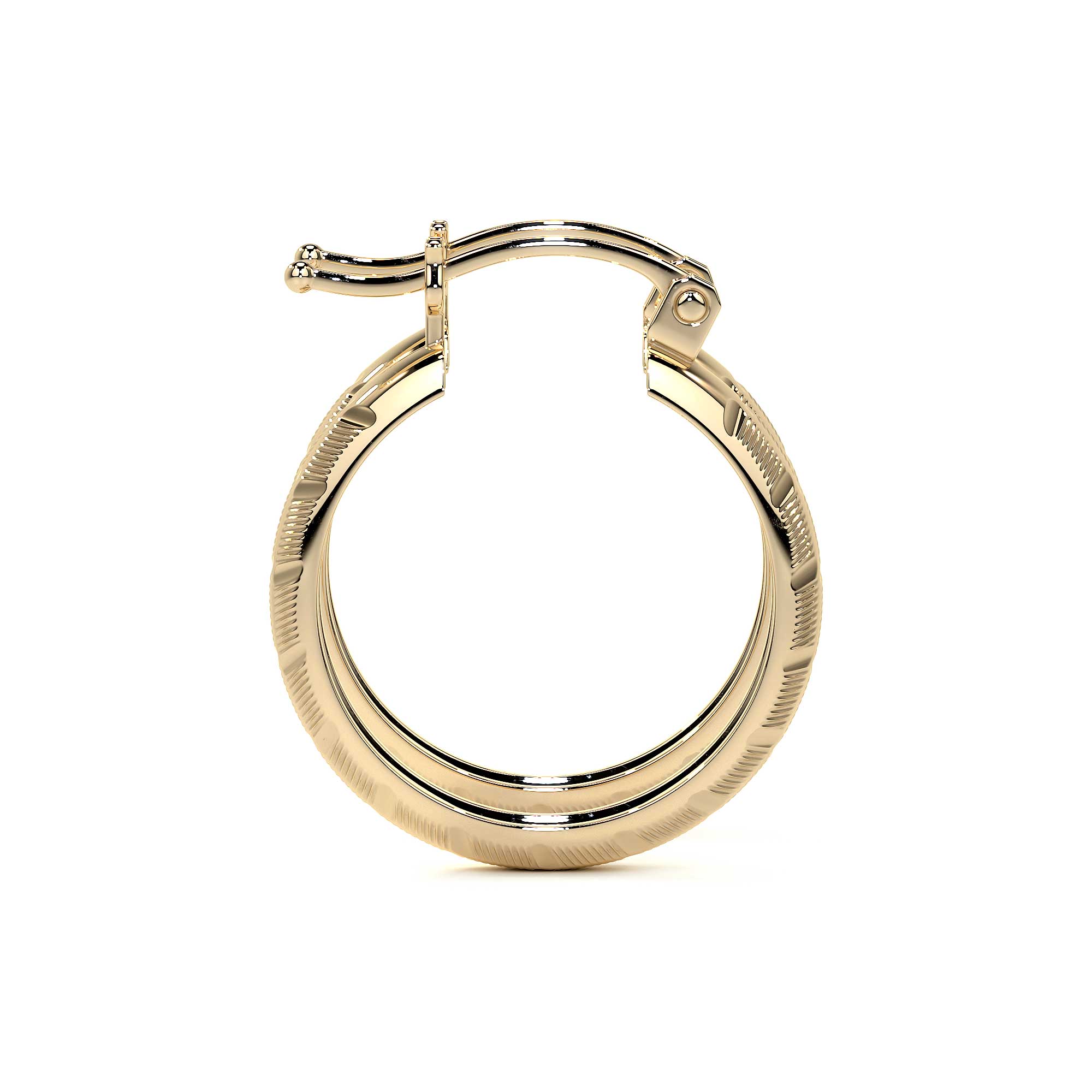 Arracada Bangle De Oro 10k Diamantado Diagonal