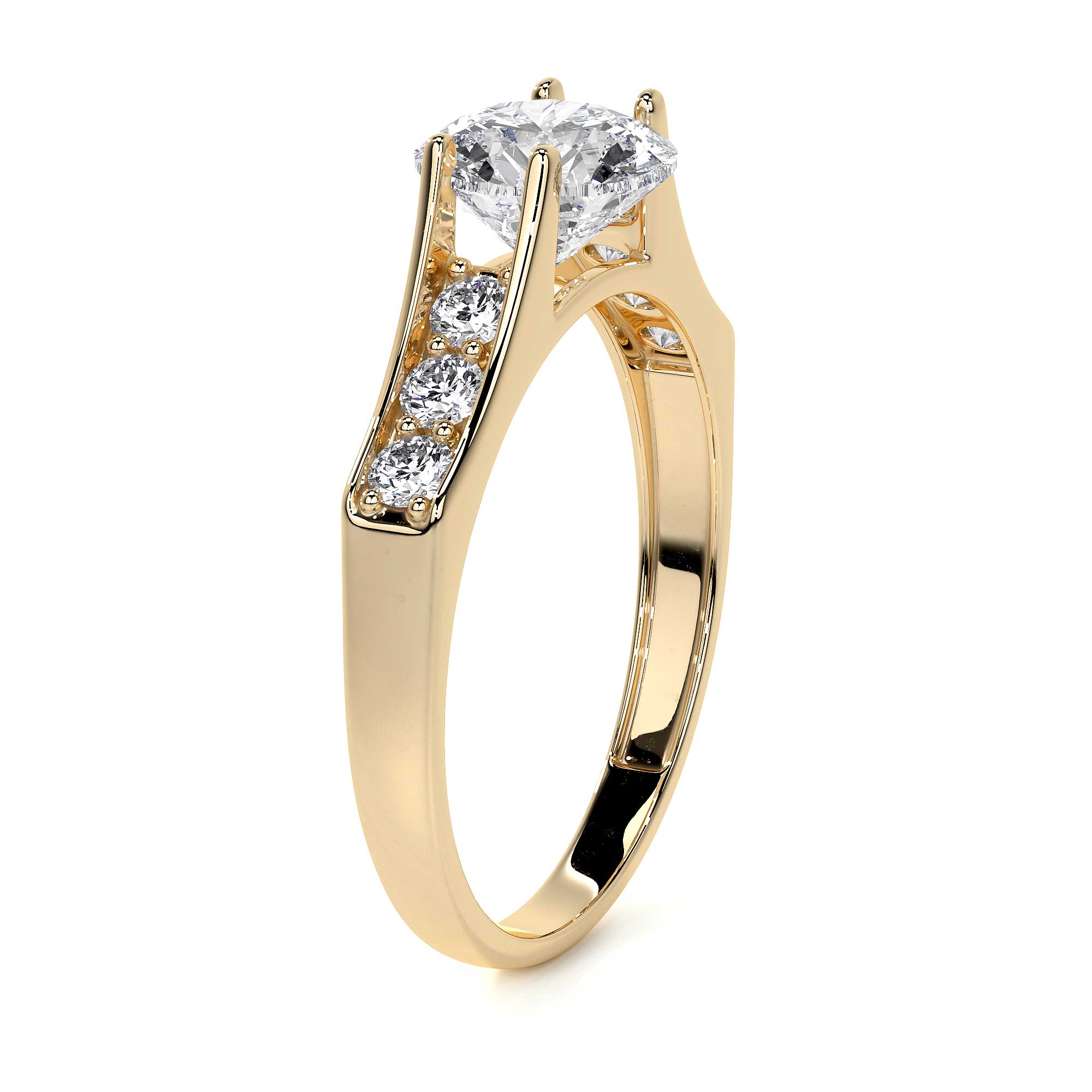 Anillo De Compromiso De Oro 10k Con Piedras Zirconia