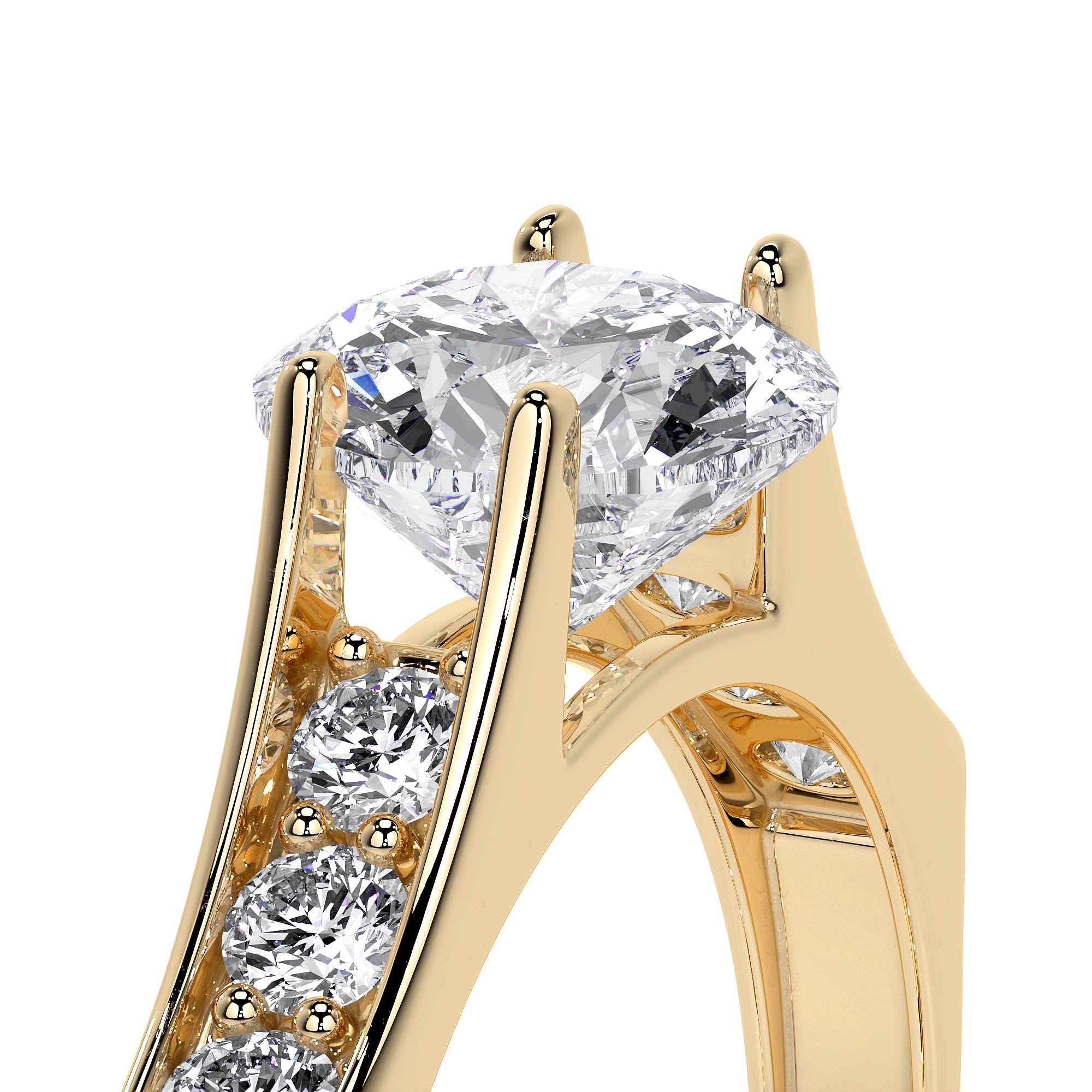 Anillo De Compromiso De Oro 10k Con Piedras Zirconia