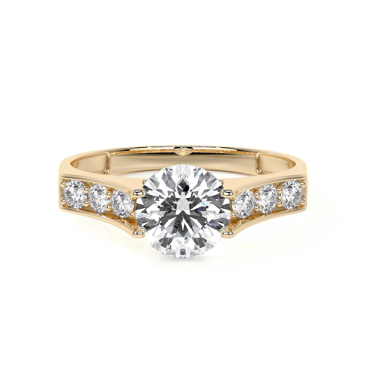 Anillo De Compromiso De Oro 10k Con Piedras Zirconia