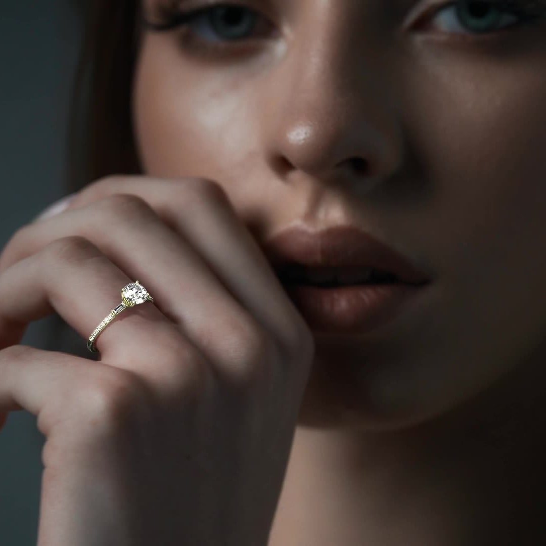 Anillo De Compromiso De Oro 10k Con Piedra Zirconia