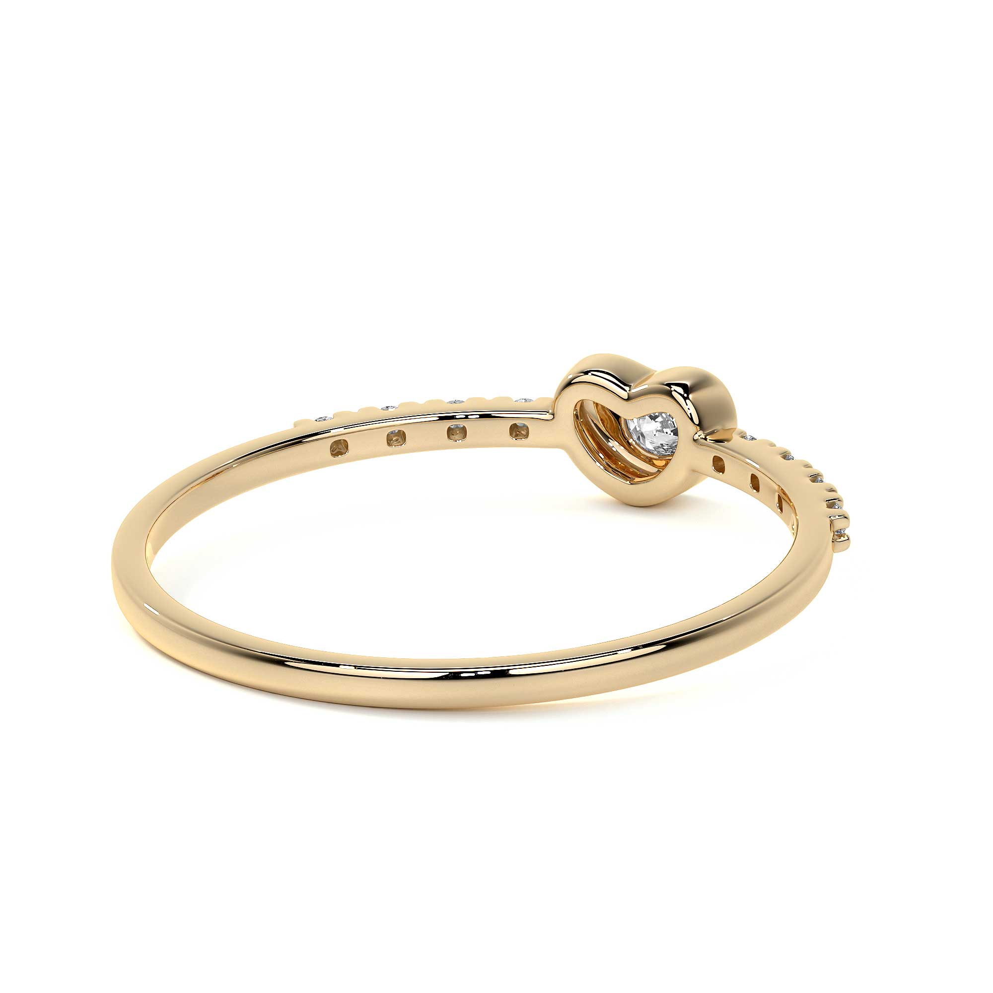 Anillo Con Diamantes De Oro De 14k De Corazón Para Mujer