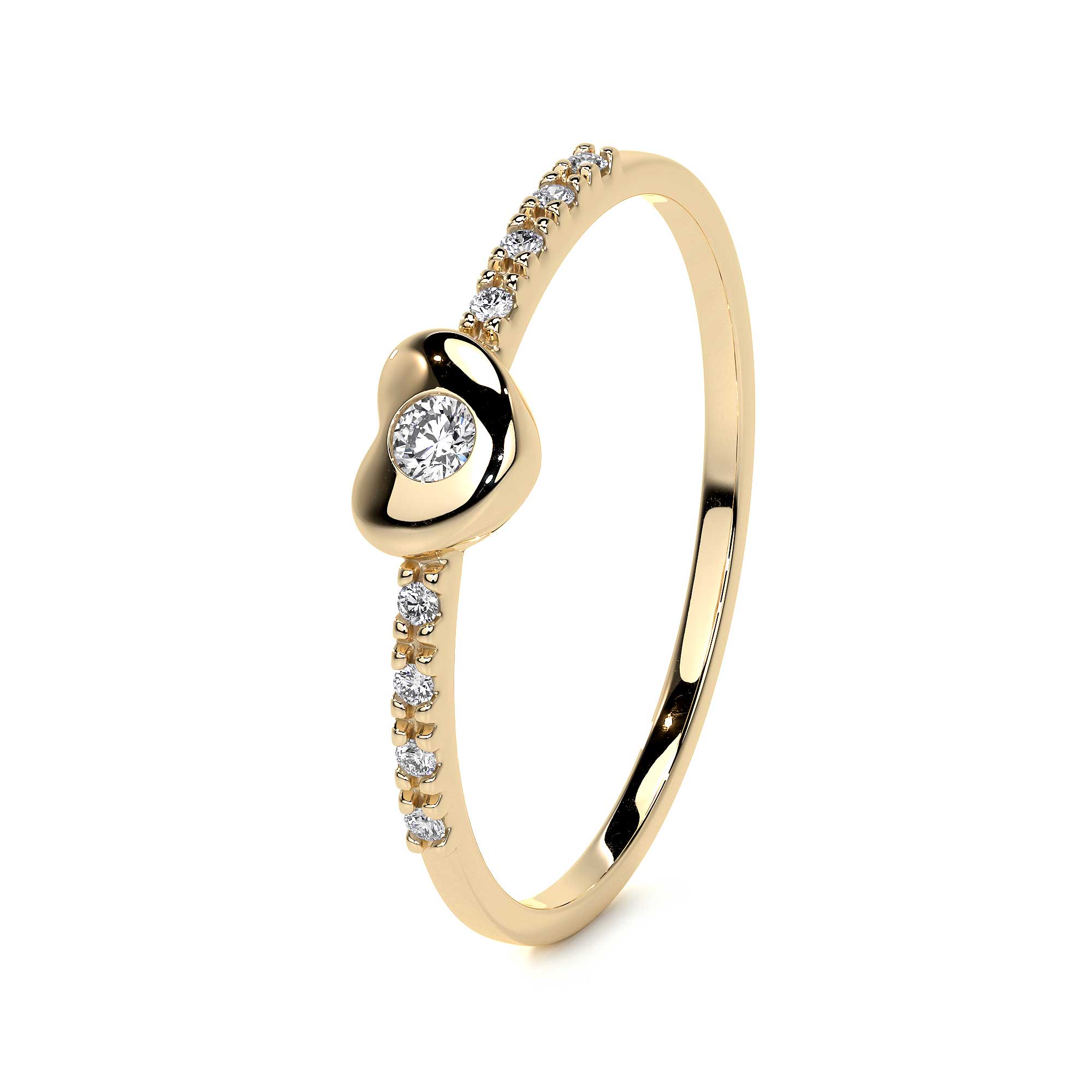 Anillo Con Diamantes De Oro De 14k De Corazón Para Mujer