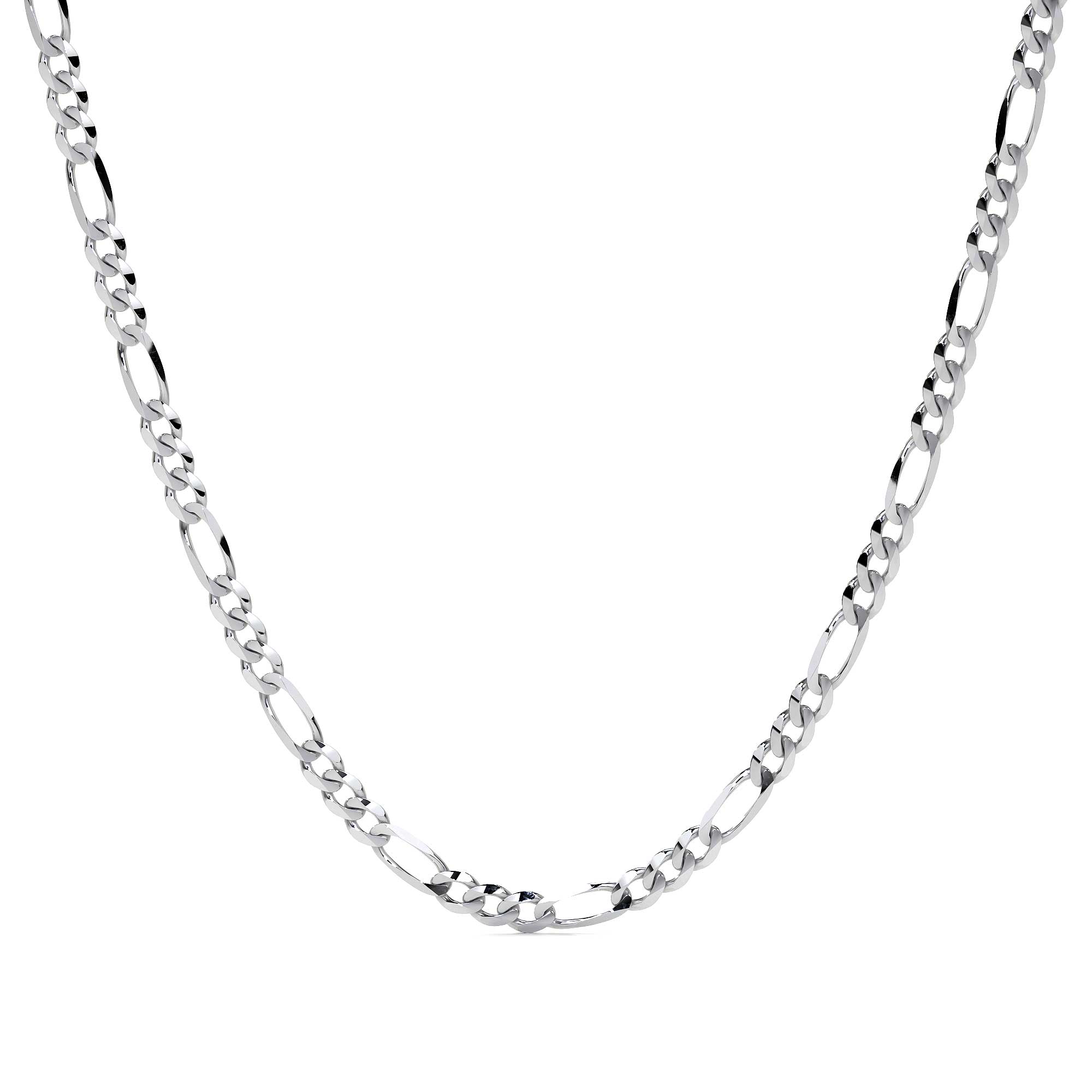 Cadena De Plata 925 Estilo 3x1 Figaro De 60 Cm Calibre 4.1mm
