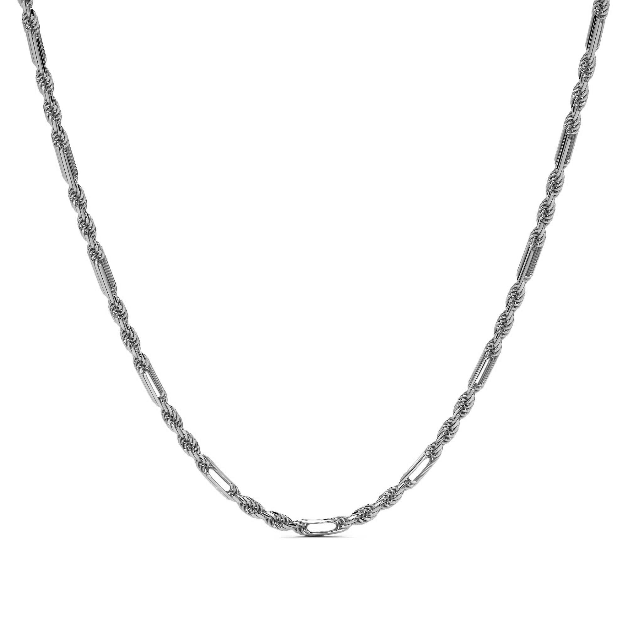 Cadena De Plata 925 Torsal Figaro 3x1 De 55cm Calibre 7.5mm