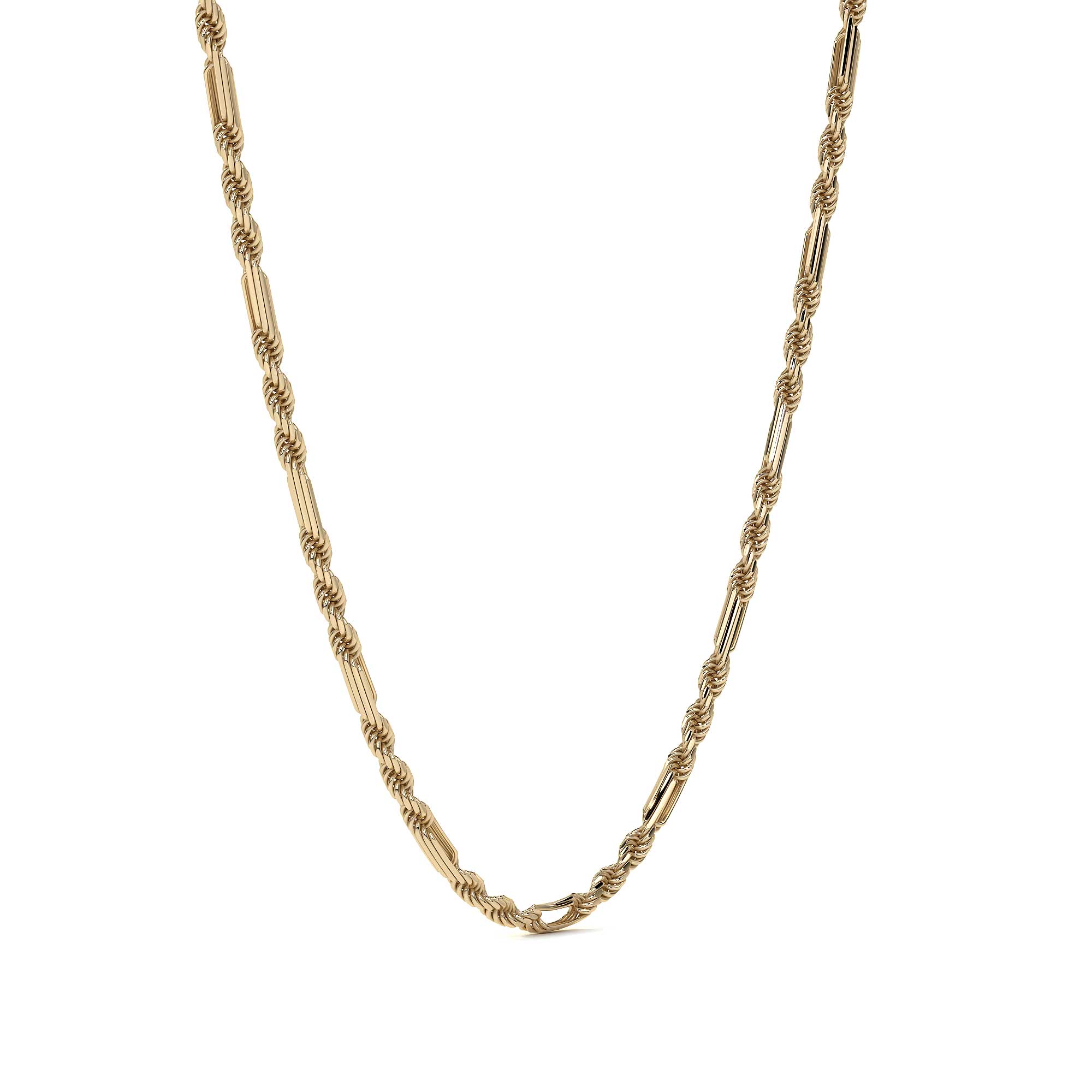 Cadena De Oro 10k Technigold Estilo Milano Figaro 40cm Dorado