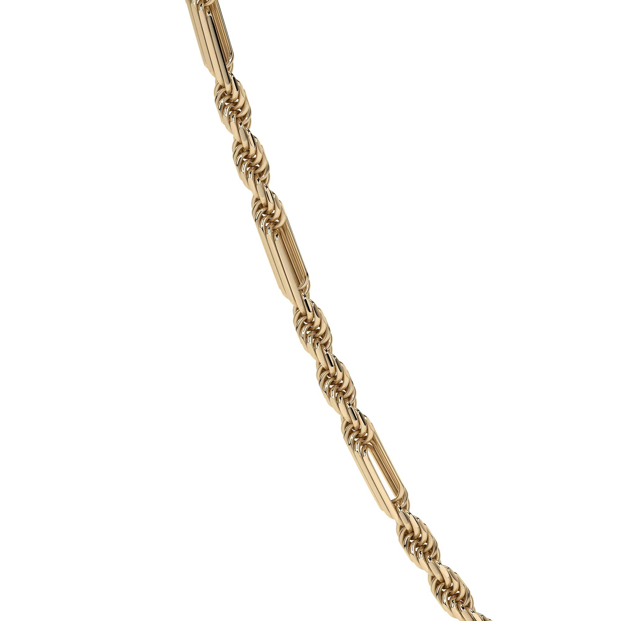 Cadena Italiana Torsal 3x1 Figaro 14k, 60cm, Calibre 3.0mm