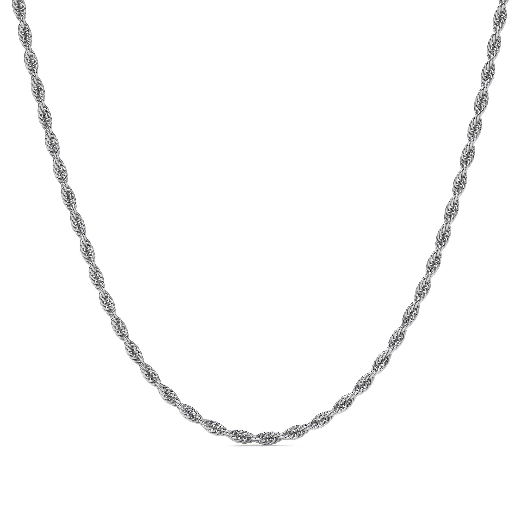 Cadena Torsal De Plata Ley 925 Diamantada De 55 Cm De 2mm