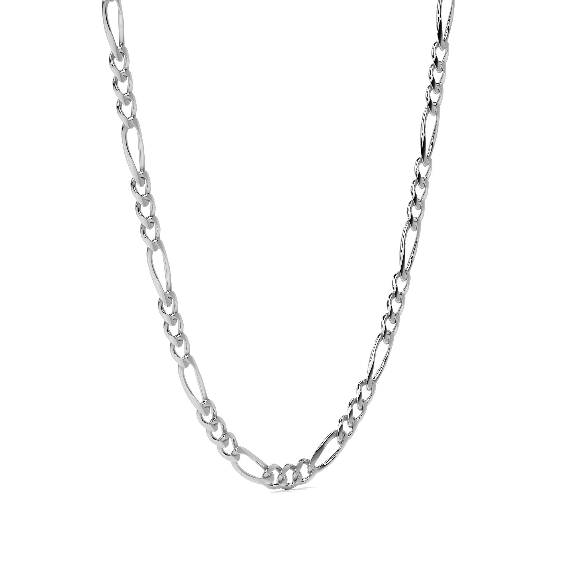 Cadena De Plata 925 Estilo 3x1 Figaro De 55 Cm Calibre 6.1mm