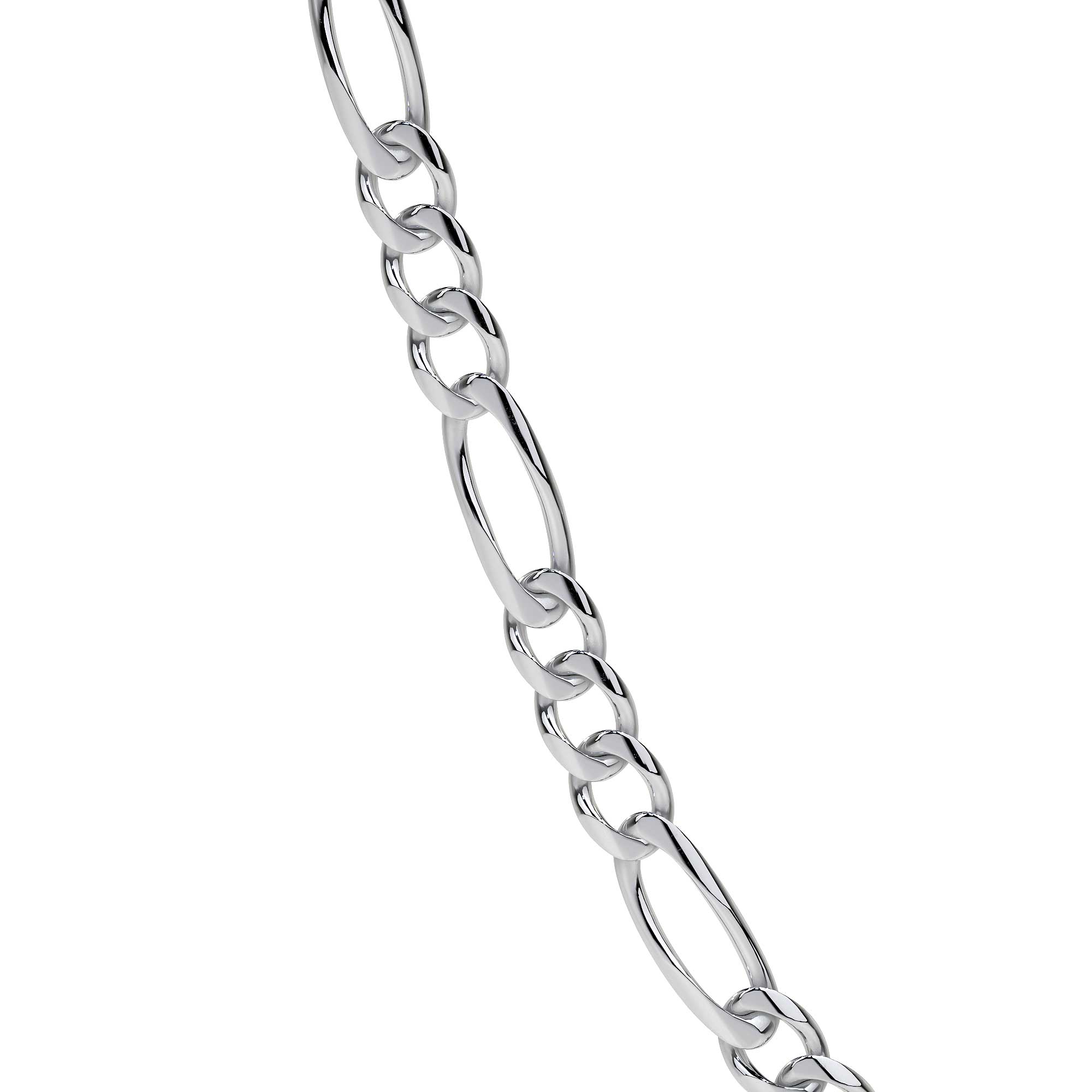 Cadena De Plata 925 Estilo 3x1 Figaro De 55 Cm Calibre 6.1mm