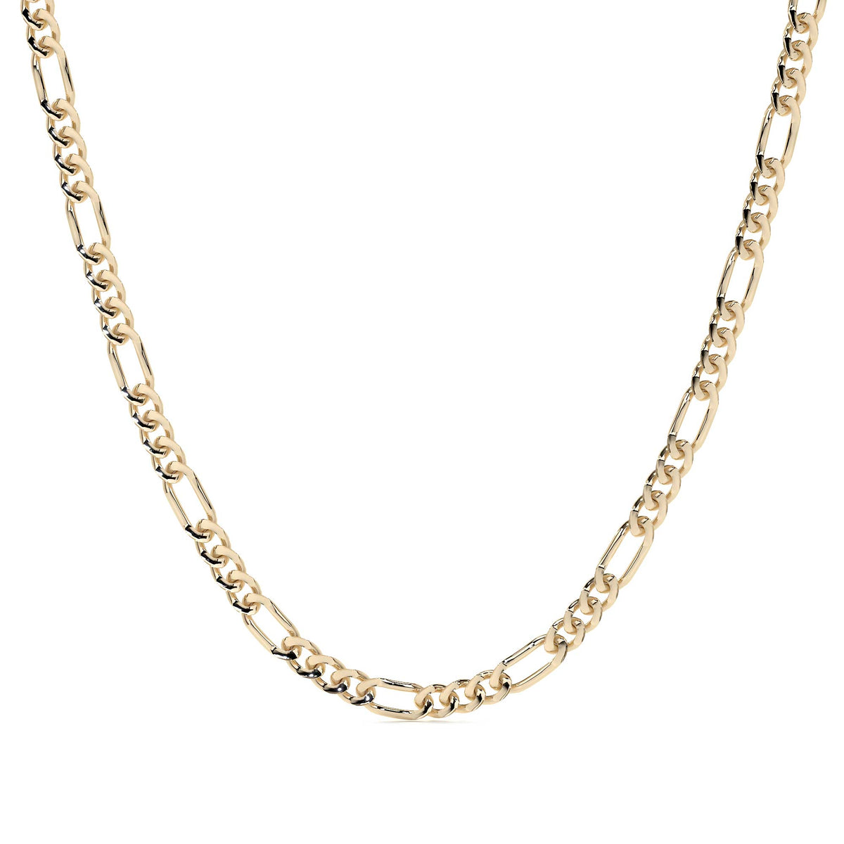 Cadena De Oro 10k Figaro 3x1 Italiana Unisex 3.5mm