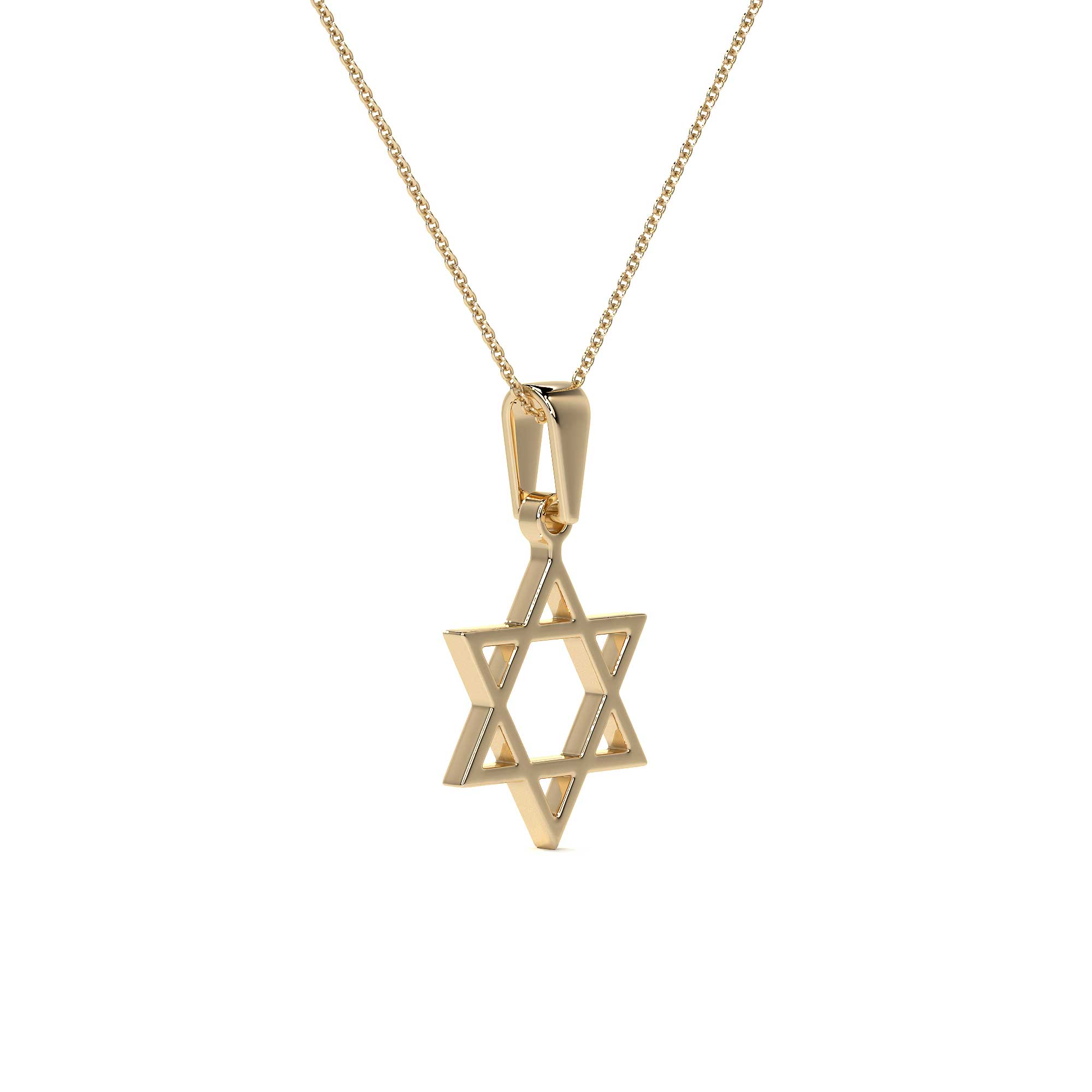 Collar Para Mujer De Oro De 10k De La Estrella De David Dorado