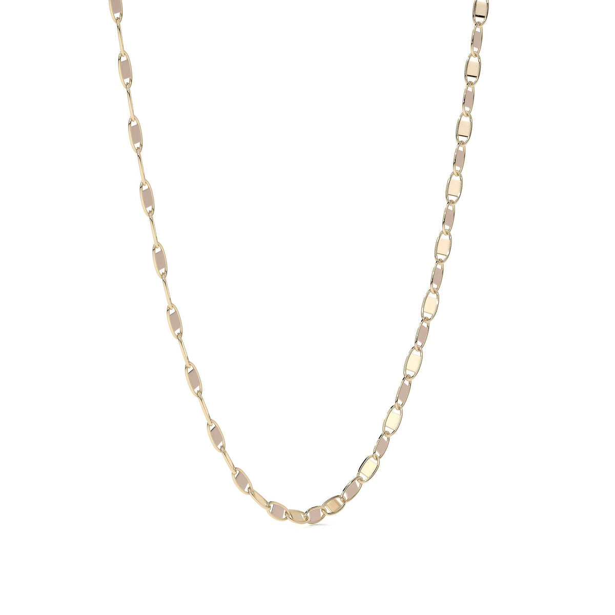Cadena de Oro 14K Valentino 40cm | Collar de Oro Italiano con Broche de Argolla | Joyería Fina