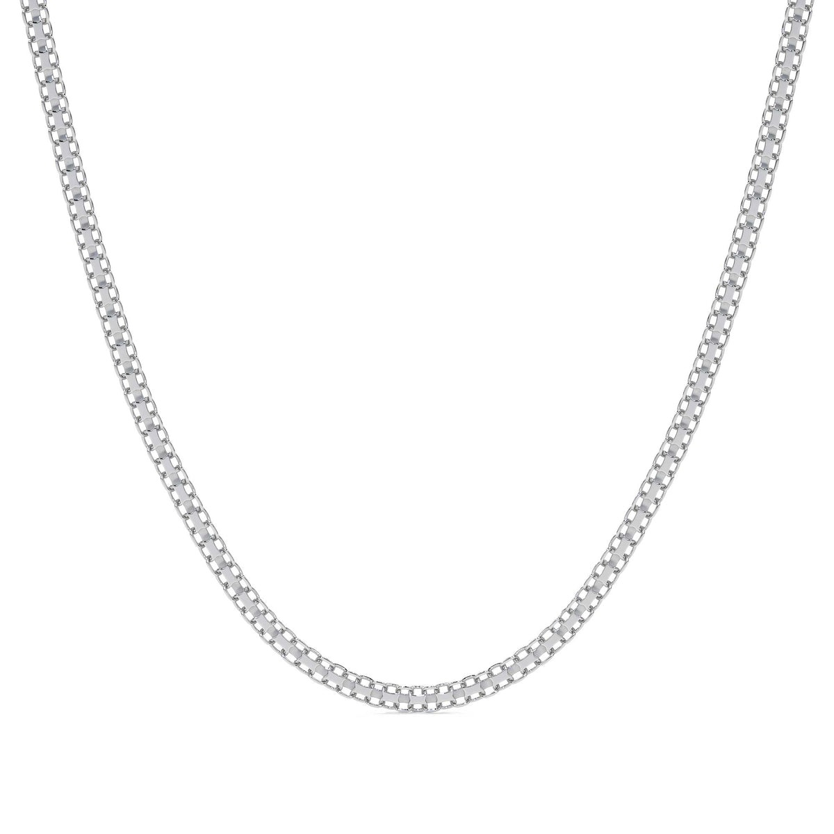 Cadena De Plata 925 Bizantina de 45 Cm Calibre 2.4 Mm
