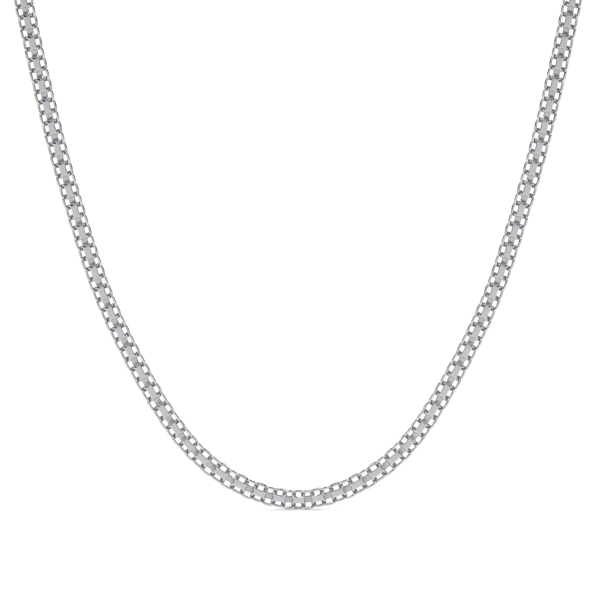 Cadena De Plata 925 Bizantina De 45 Cm Calibre 2.4 Mm