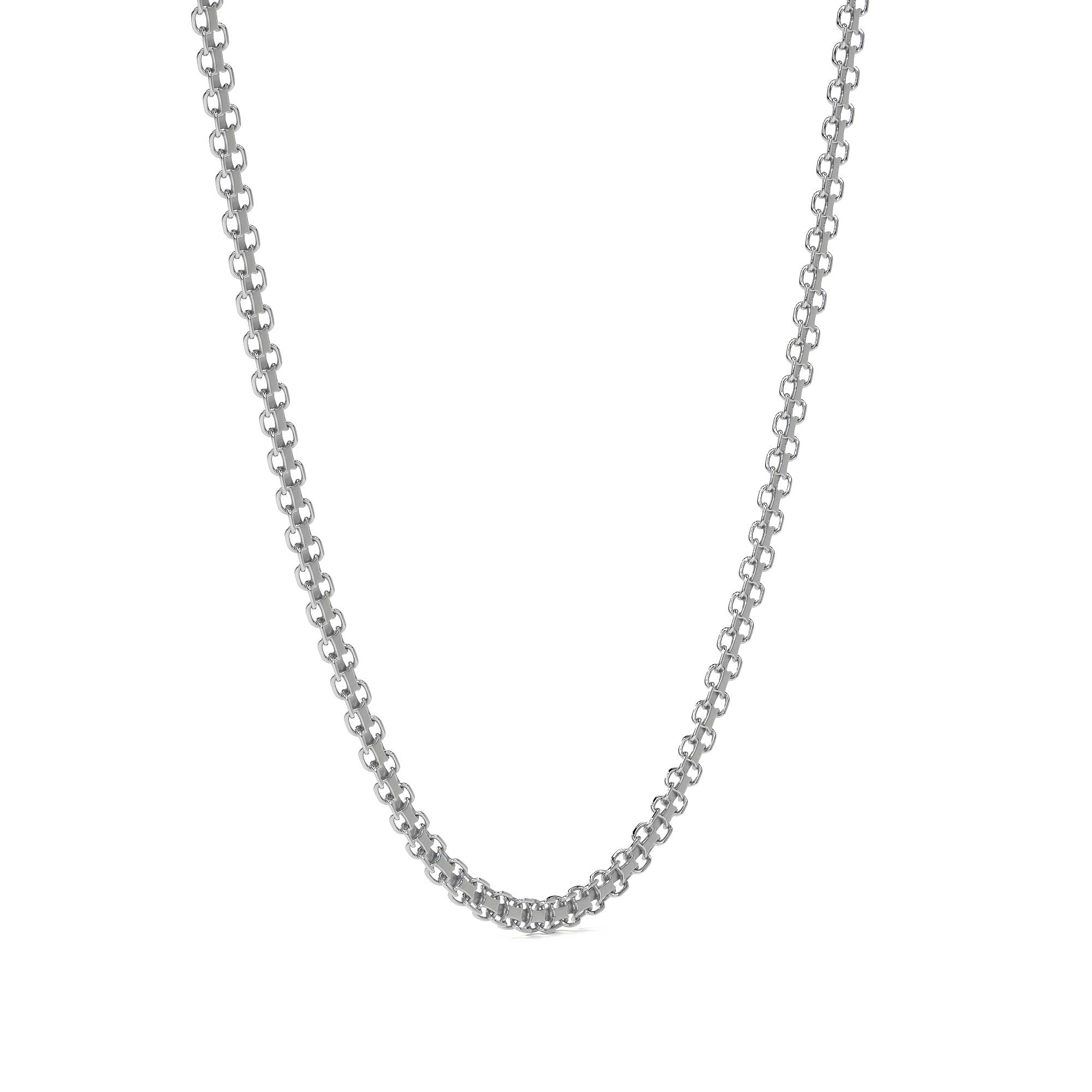 Cadena De Plata 925 Bizantina De 50 Cm Calibre 2.4 Mm