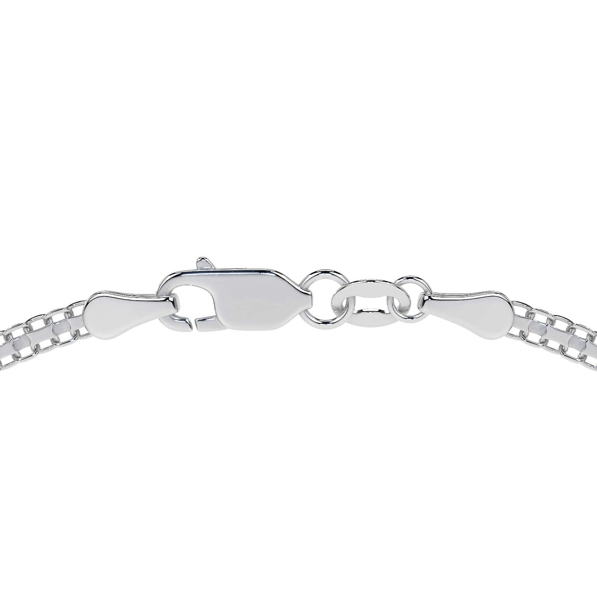 Cadena De Plata 925 Bizantina de 45 Cm Calibre 2.4 Mm
