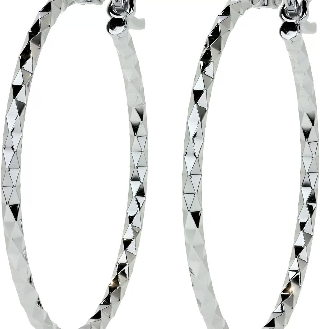 Arete Arracada Diamantada De Plata Ley 925 Para Mujer Confeti