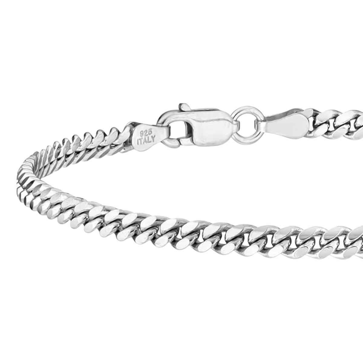 Pulsera De Plata 925 Barbarada 18cm Calibre 3.2mm Italiana