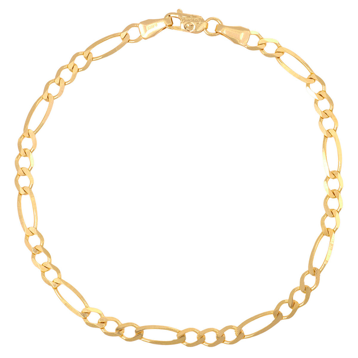 Pulsera Italiana Figaro Solida De 10 Quilates 4.3mm, 21.5 Cm