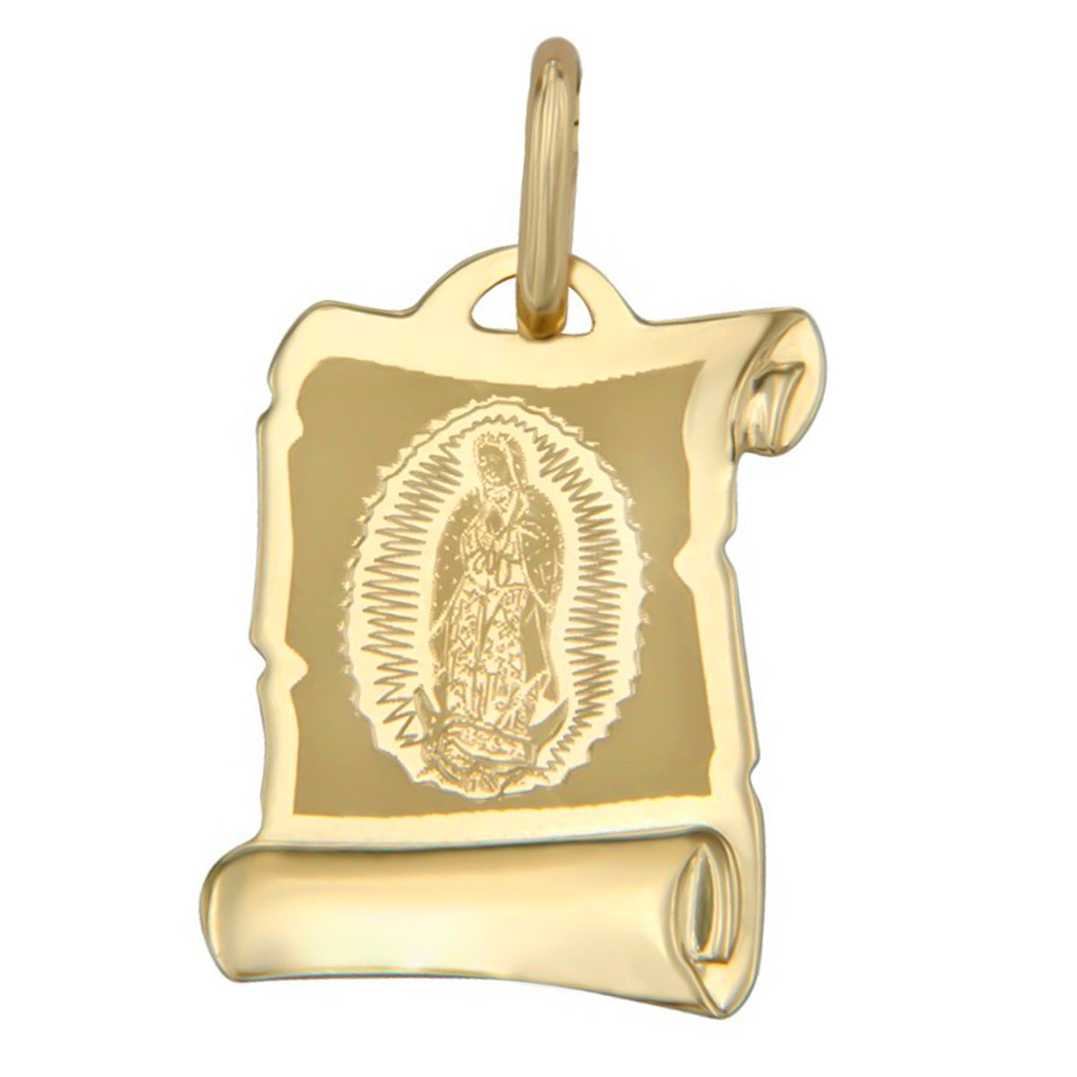 Medalla De Virgen Italiana De Oro De 10k