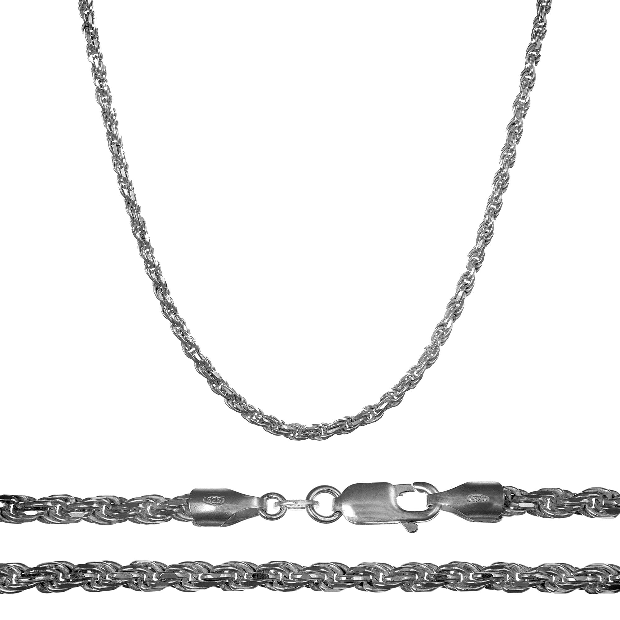 Cadena De Plata 925 Italiana Torsal Calibre 1.9mm en 4 colores