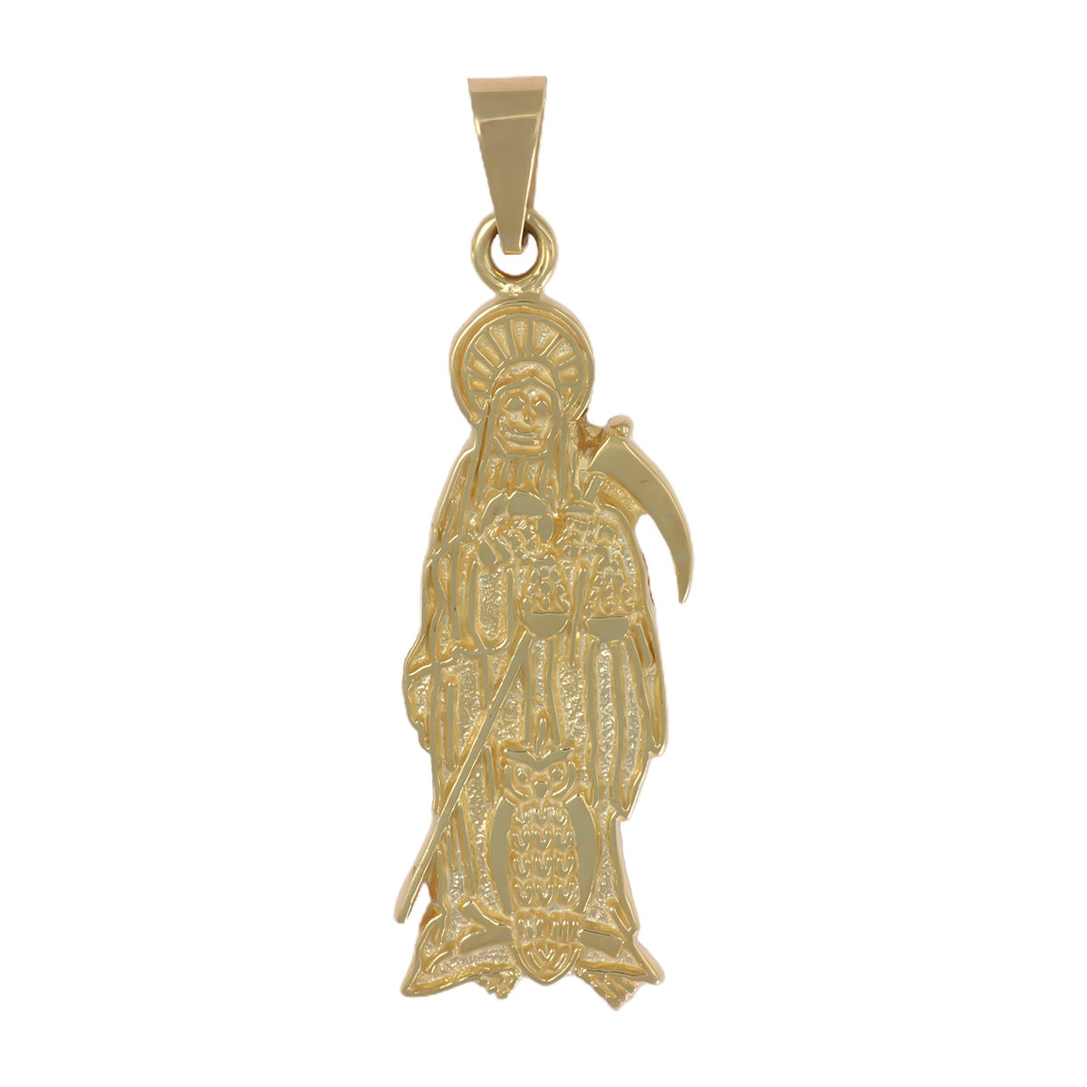 Dije De La Santa Muerte En Oro De 10k De 4.4 Cm
