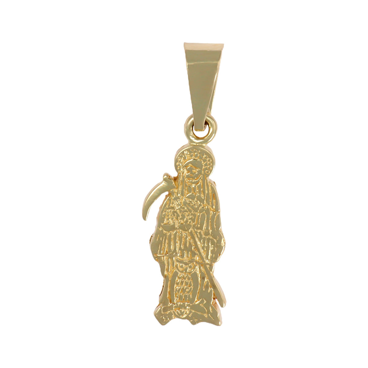 Dije De La Santa Muerte En Oro De 10k De 2.7 Cm