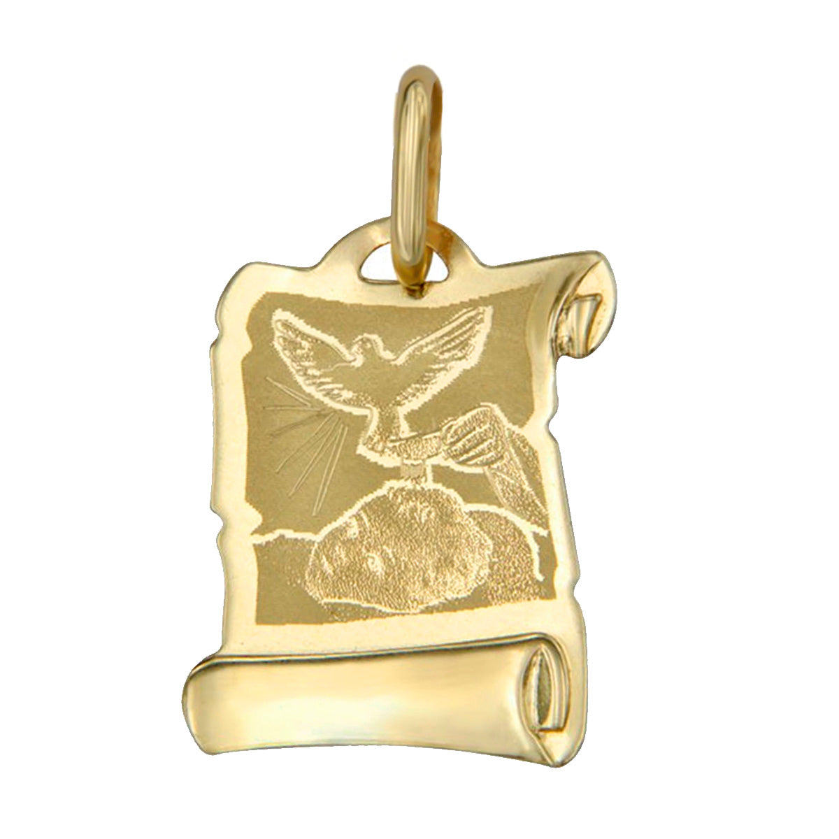 Medalla De Bautizo Italiana De Oro De 14k