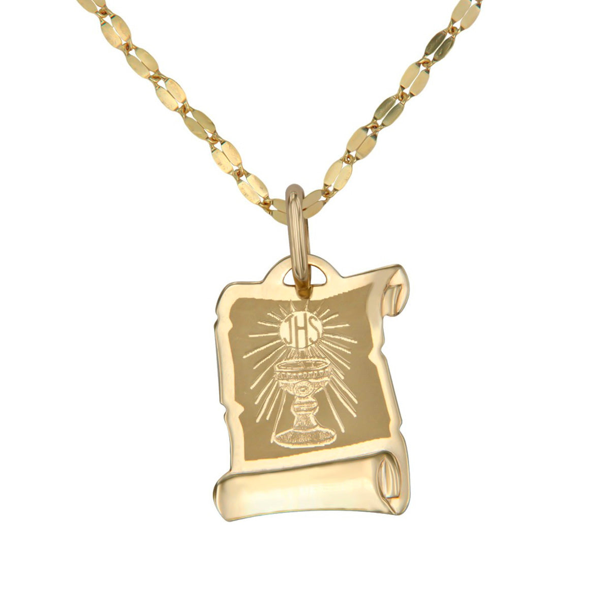 Medalla Del Caliz Italiana De Oro De 14k