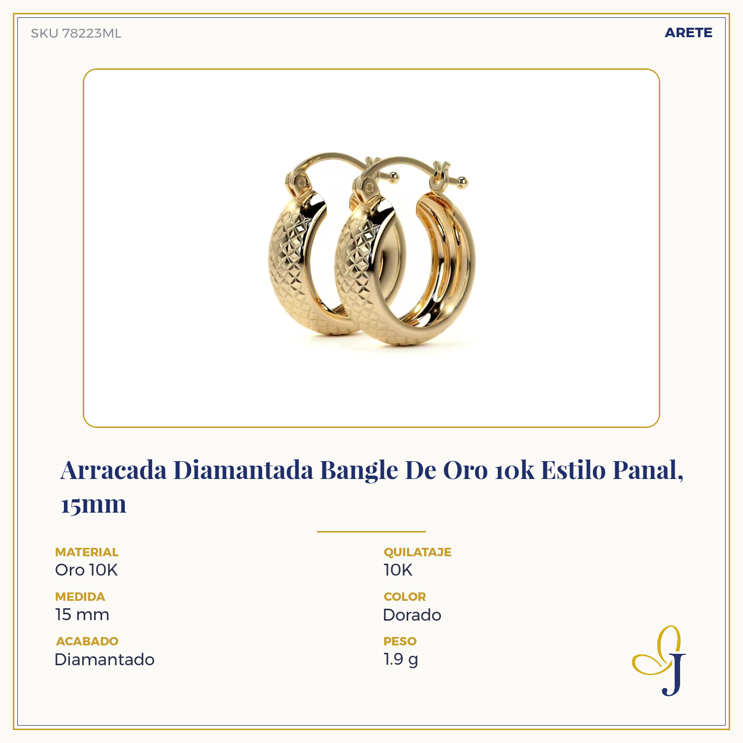 Arete Arracada Diamantada De Plata Ley 925 Tipo Bangle