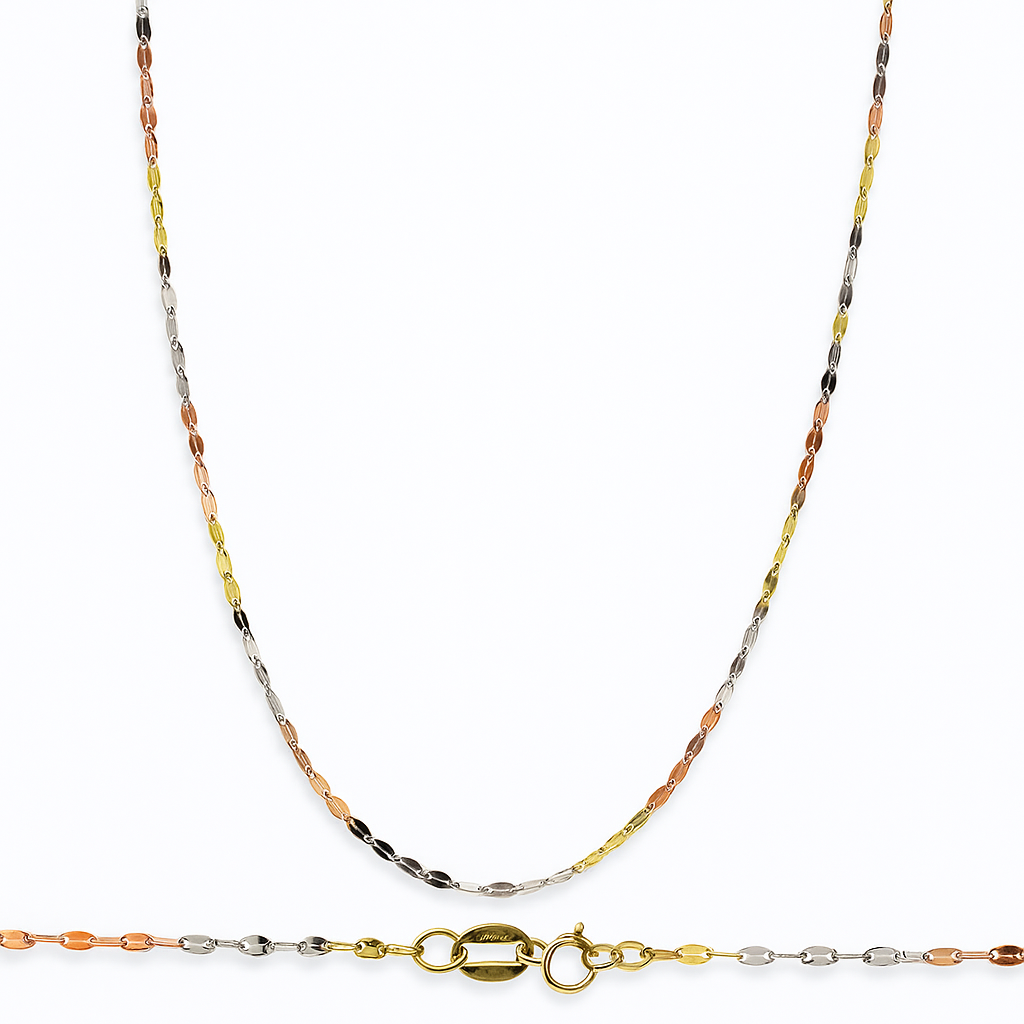 Cadena De Oro Italiano 14k, Estilo Grano De Café