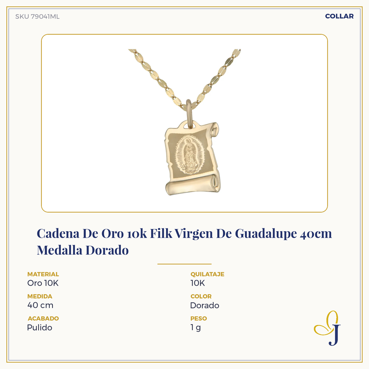 Medalla De Virgen Italiana De Oro De 10k