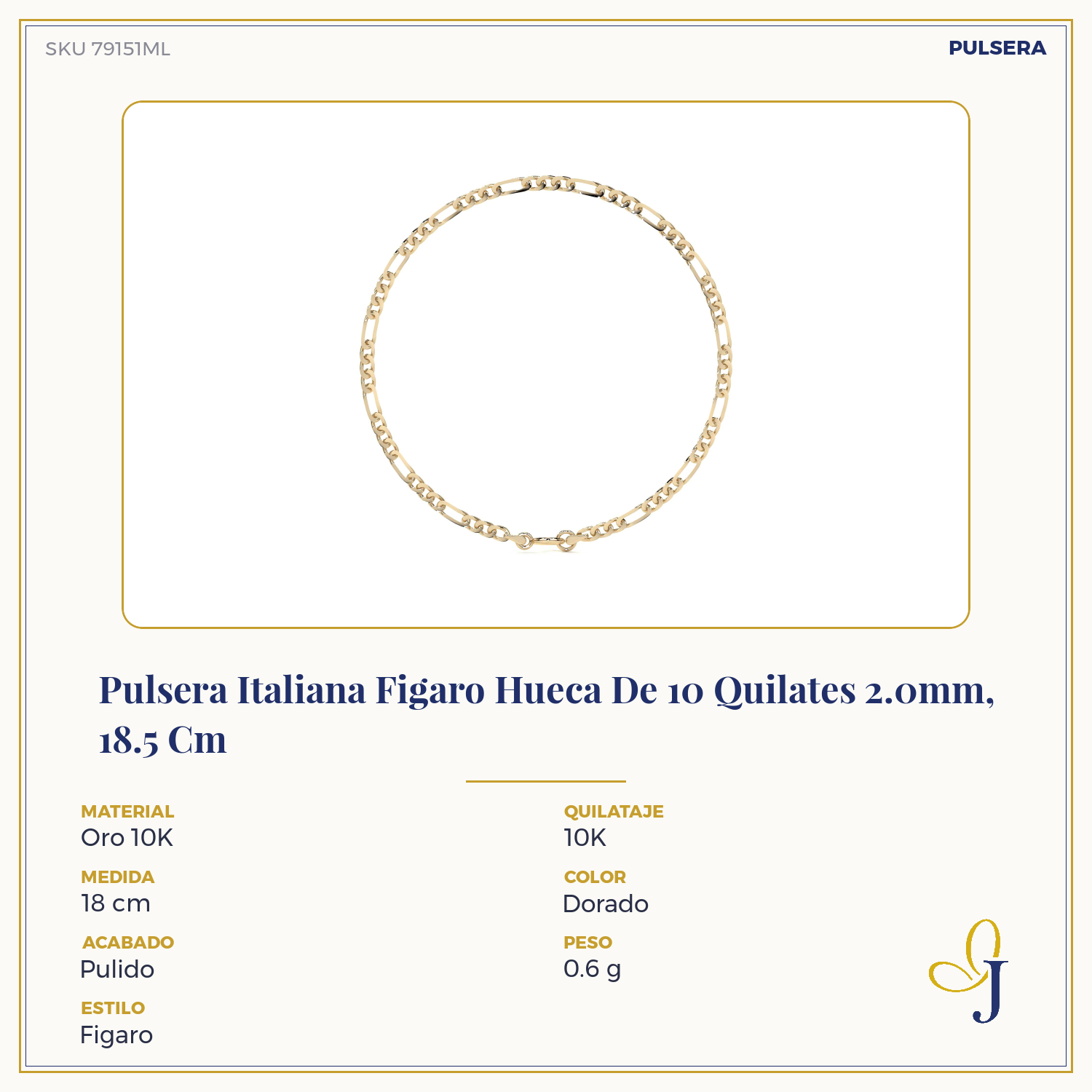 Pulsera Italiana Figaro Hueca De 10 Quilates 2.0mm