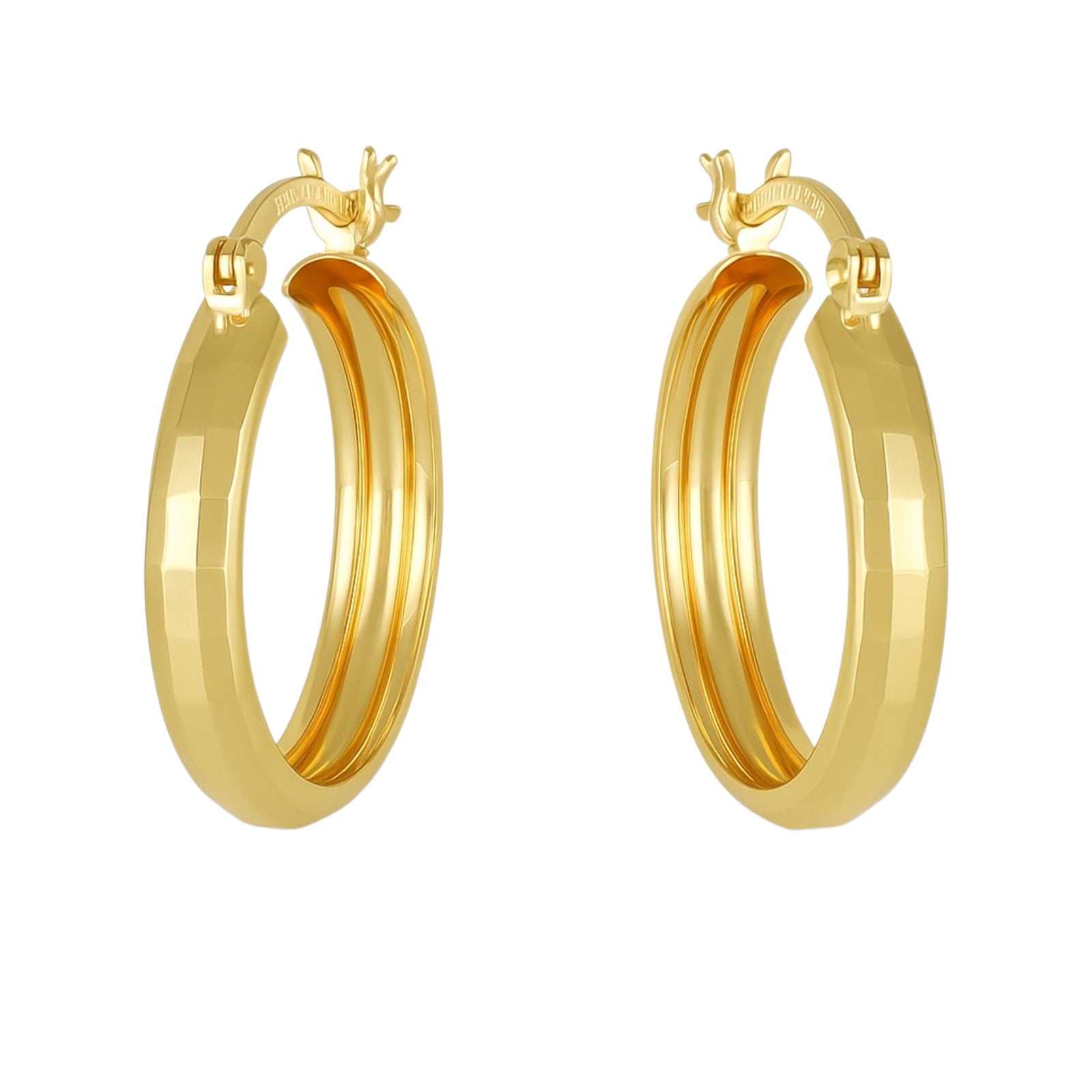 Arracada Bangle De Oro 10k Diamantado Domino, 4mm de Ancho