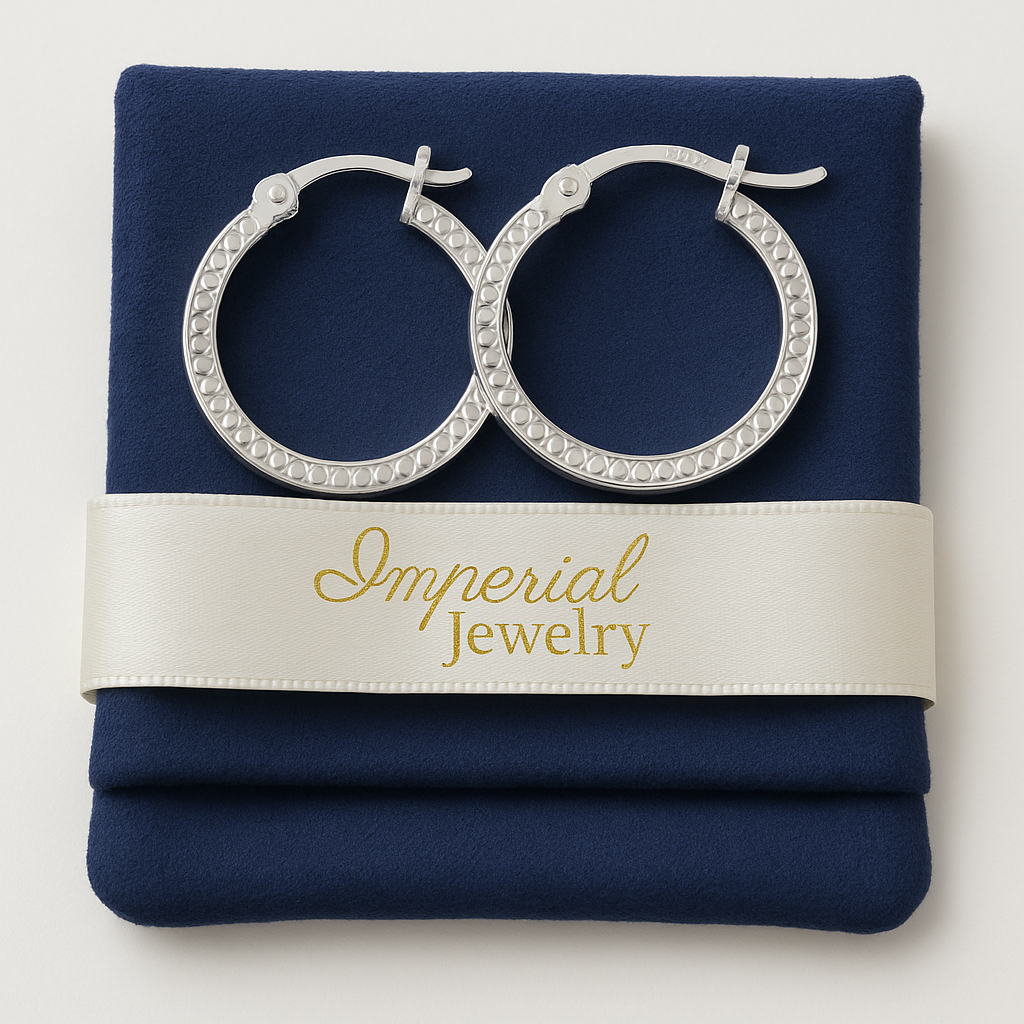 Arete De Tubo Cuadrado De Plata 925 Con Gravado De 12 Mm