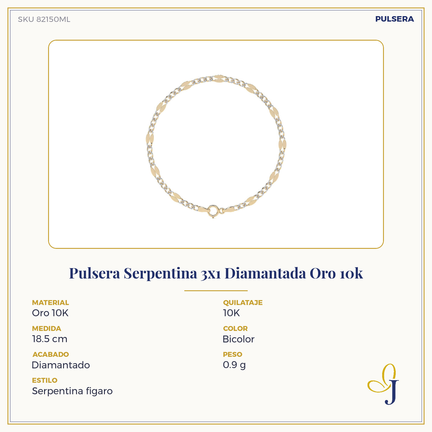 Pulsera Serpentina 3x1 Diamantada Oro 10k