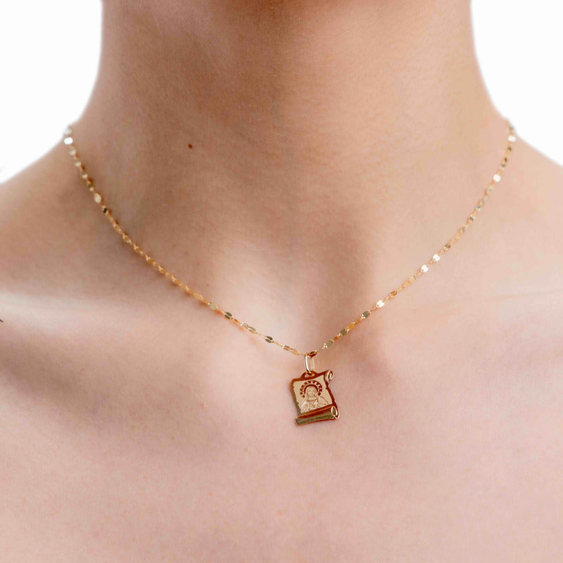 Medalla Laser De Oro De 10k Con Sagrado Corazón De Jesús