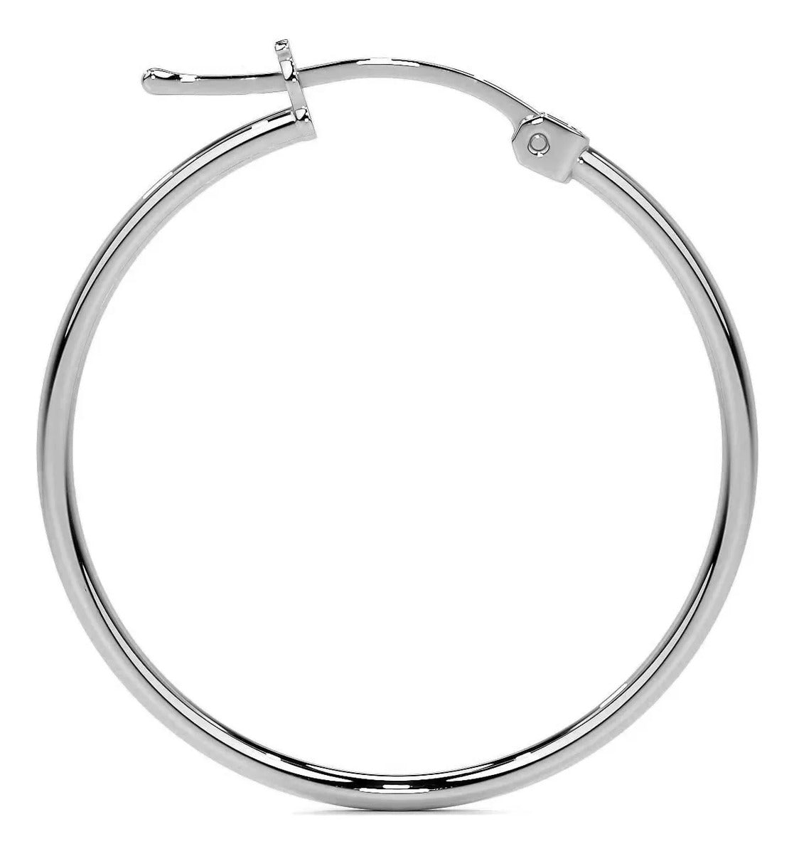 Arete Arracada De Mujer Lisa De Plata 925 20mm