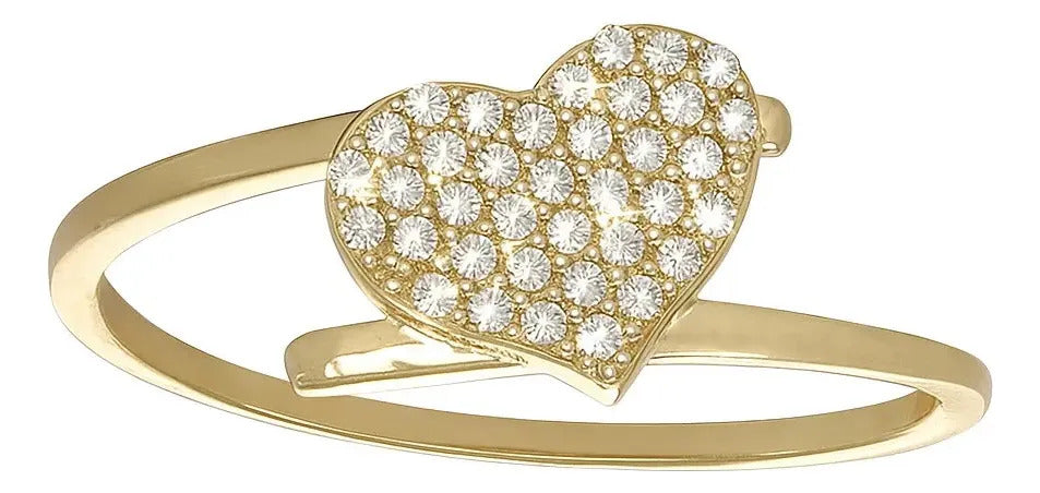 Anillo De Corazón En Oro De 14k Para Mujer Con Diamantes