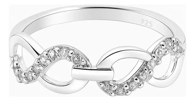 Anillo 2 Infinitos Con Zirconia Para Mujer De Plata 925