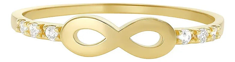 Anillo De Infinito De Oro De 14k Para Mujer Con Brillantes