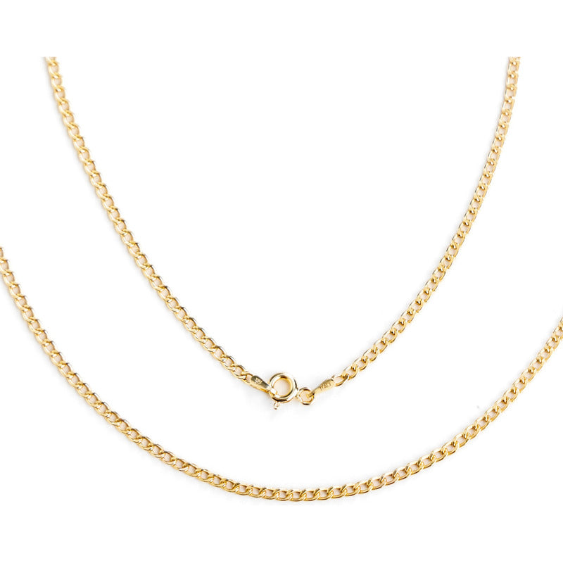 Cadena Italiana De 10k, Estilo Cubana, Calibre 2mm